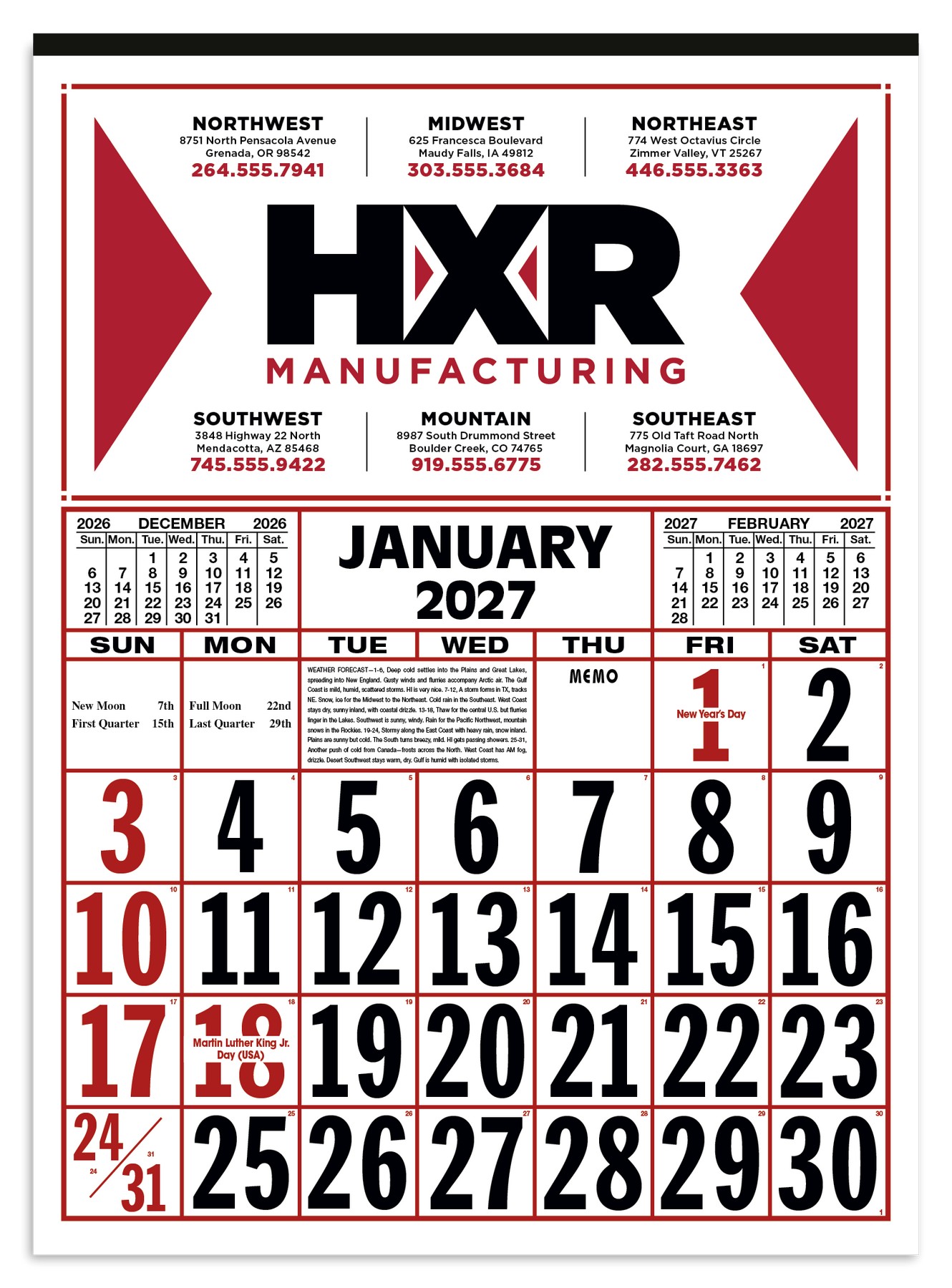Picture of Skinner & Kennedy® Commercial 12-Sheet Calendar