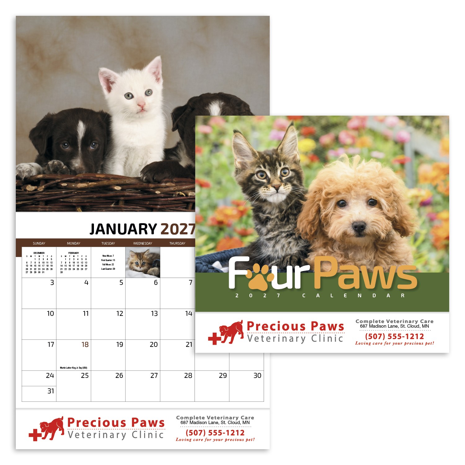 Picture of HotLine® Products Four Paws Appointment Calendar - Stapled