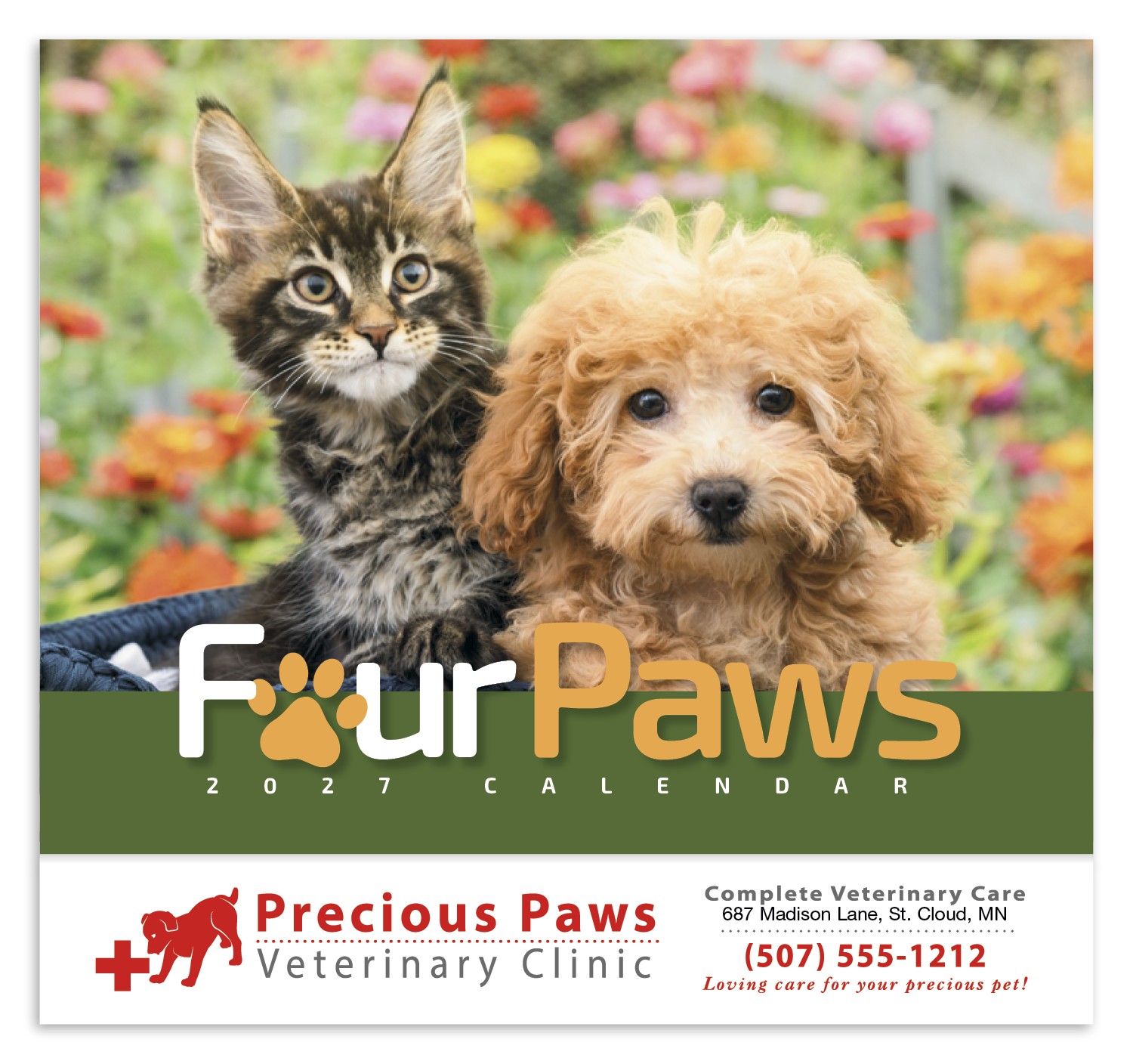 Picture of HotLine® Products Four Paws Appointment Calendar - Stapled