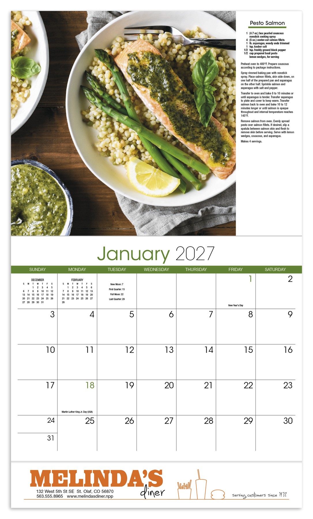 Picture of HotLine® Products Cooking Appointment Calendar - Stapled