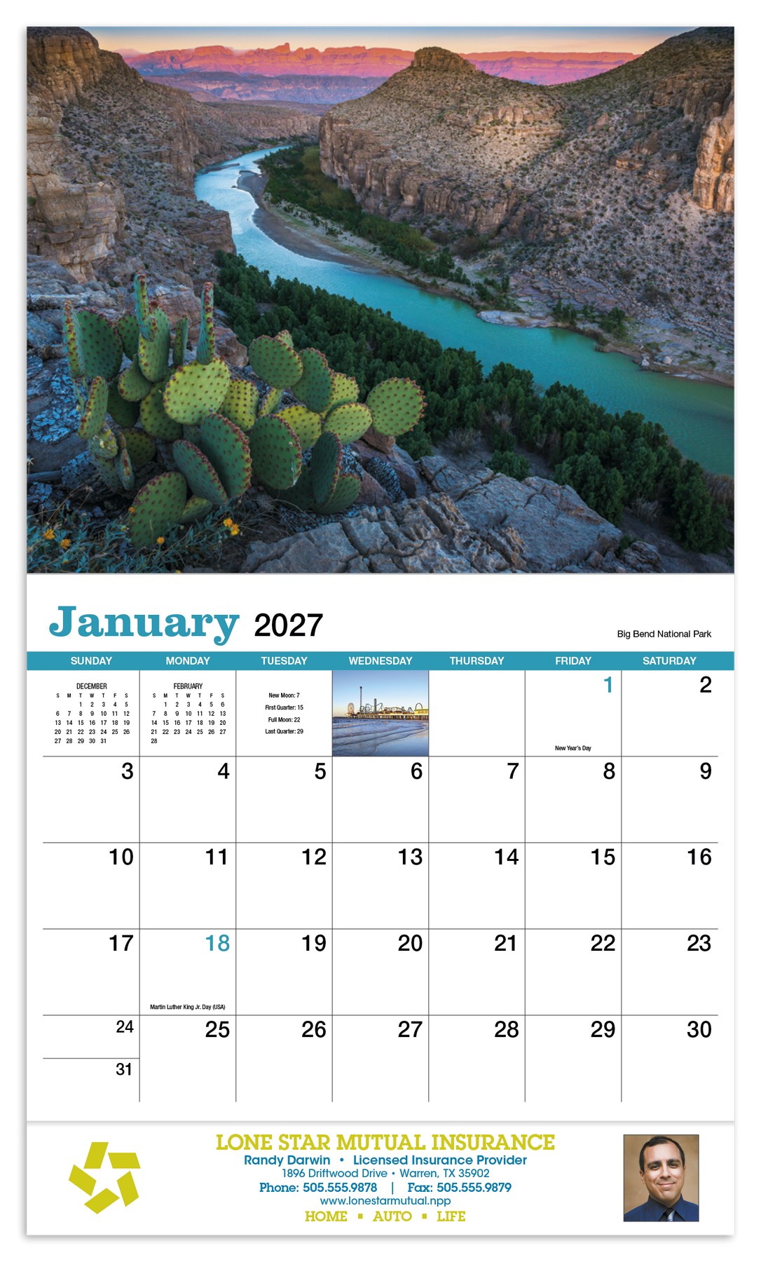 Picture of HotLine® Products Texas Appointment Calendar - Stapled