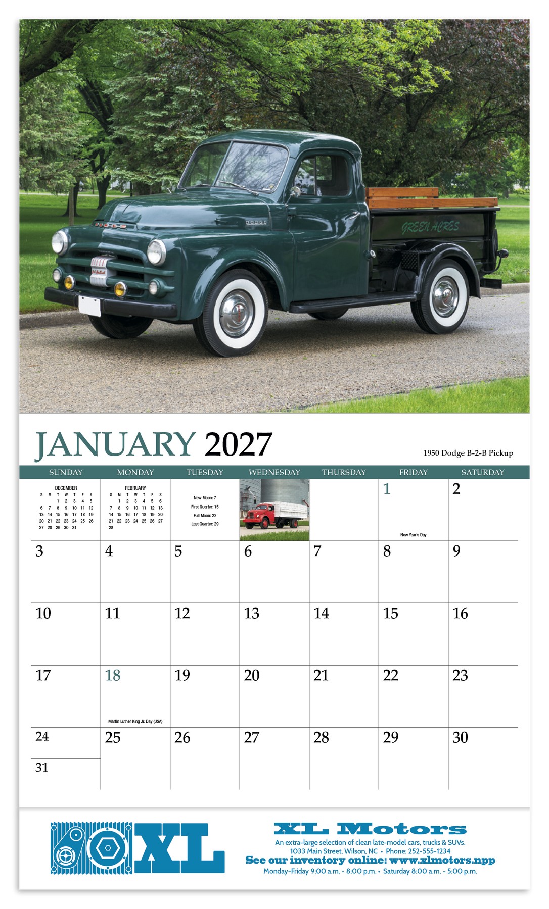 Picture of HotLine® Products Classic Trucks Appointment Calendar - Stapled