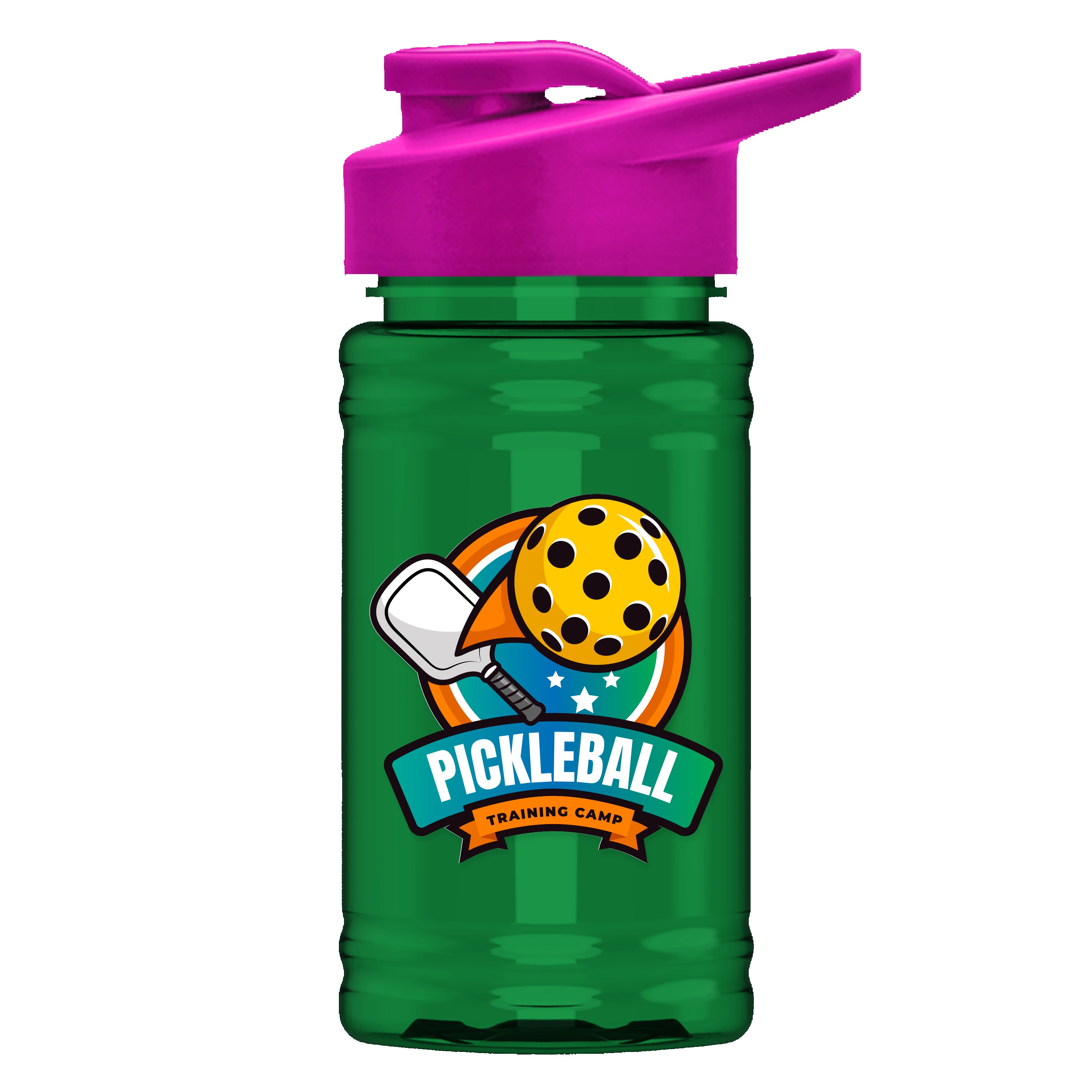 Picture of Garyline® Mini RPET Bottle with Drink-Thru Lid - 16 oz.