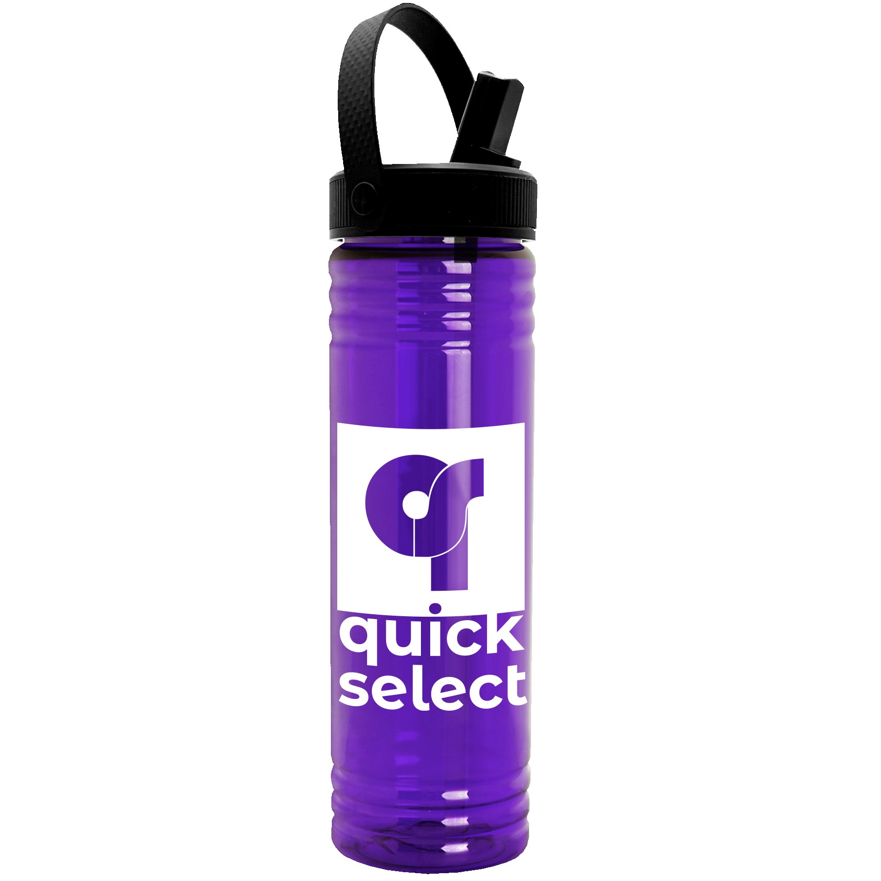 Picture of Garyline® Slim Fit RPET Bottle with Flip-Straw, Swivel-Handle Lid - 24 oz.