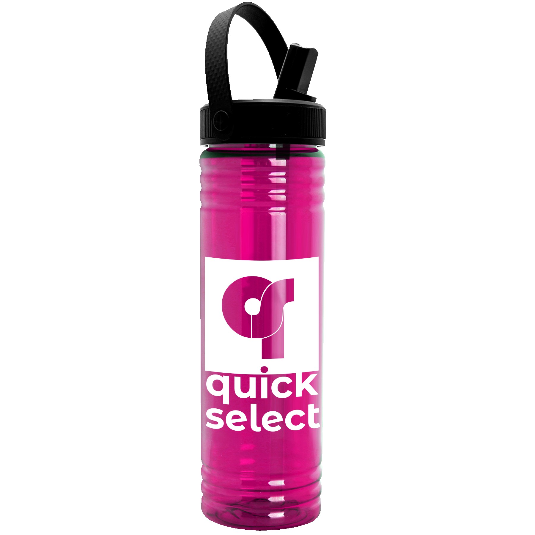 Picture of Garyline® Slim Fit RPET Bottle with Flip-Straw, Swivel-Handle Lid - 24 oz.