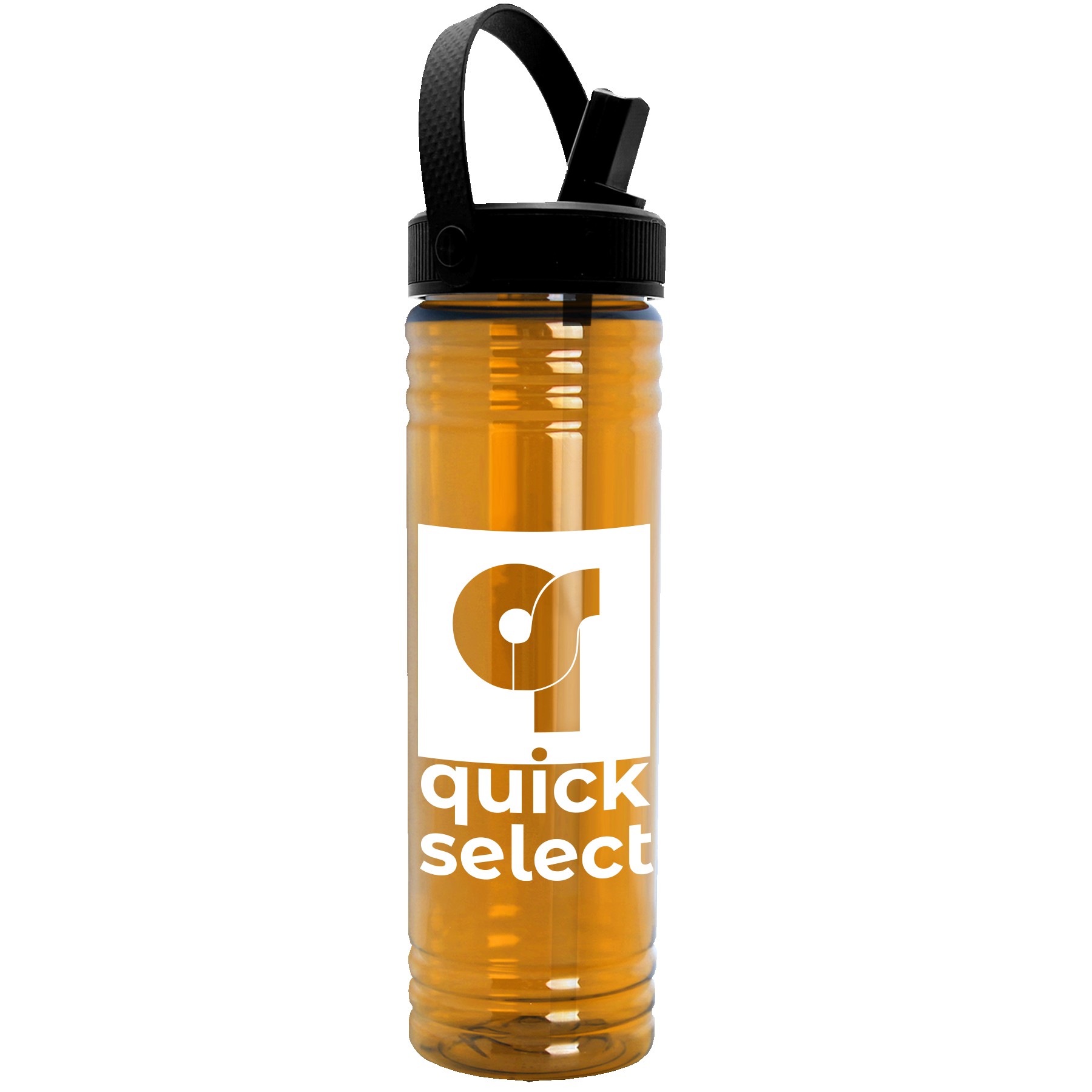 Picture of Garyline® Slim Fit RPET Bottle with Flip-Straw, Swivel-Handle Lid - 24 oz.