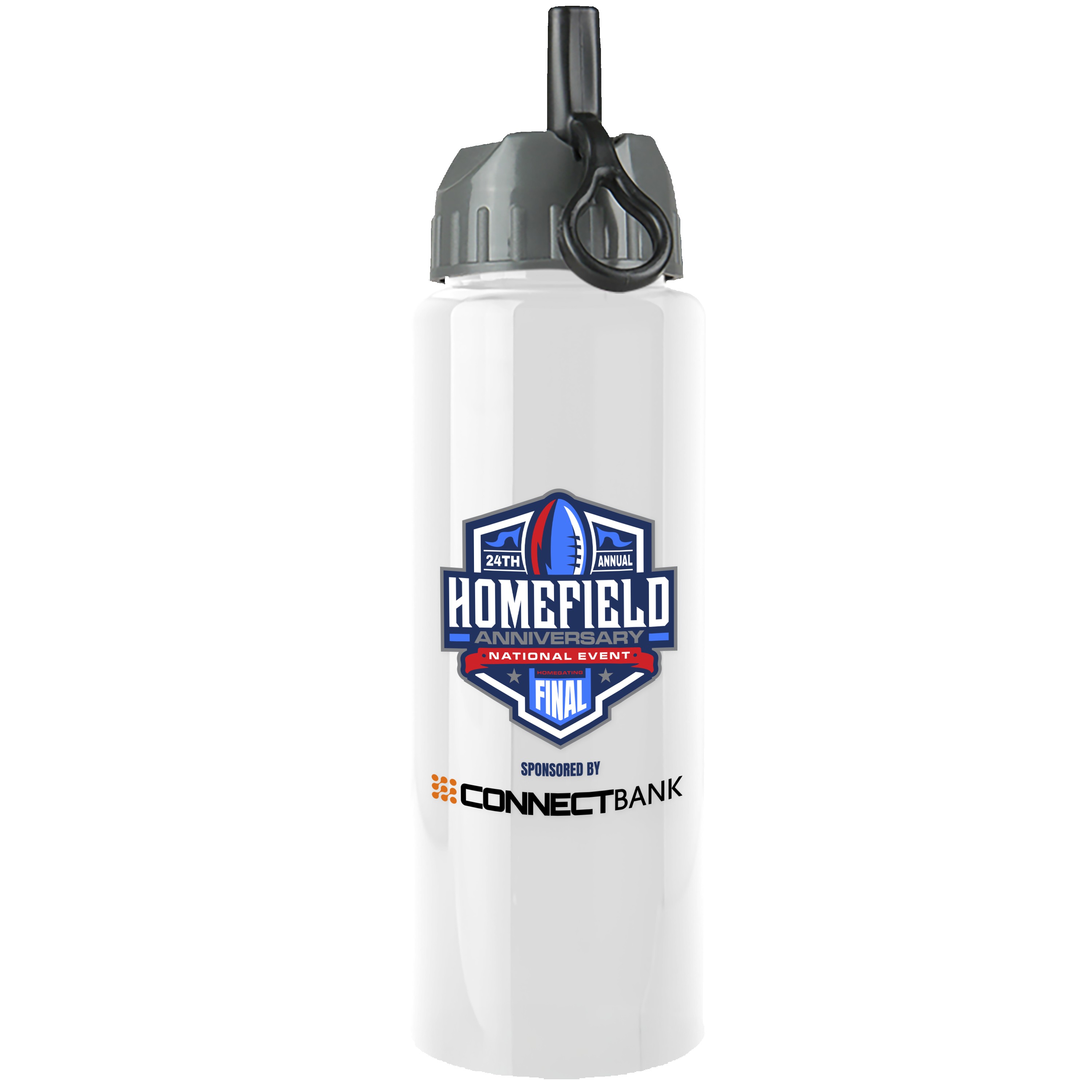 Picture of Garyline® Slim Fit RPET Bottle with Ring-Straw Lid - 32 oz.