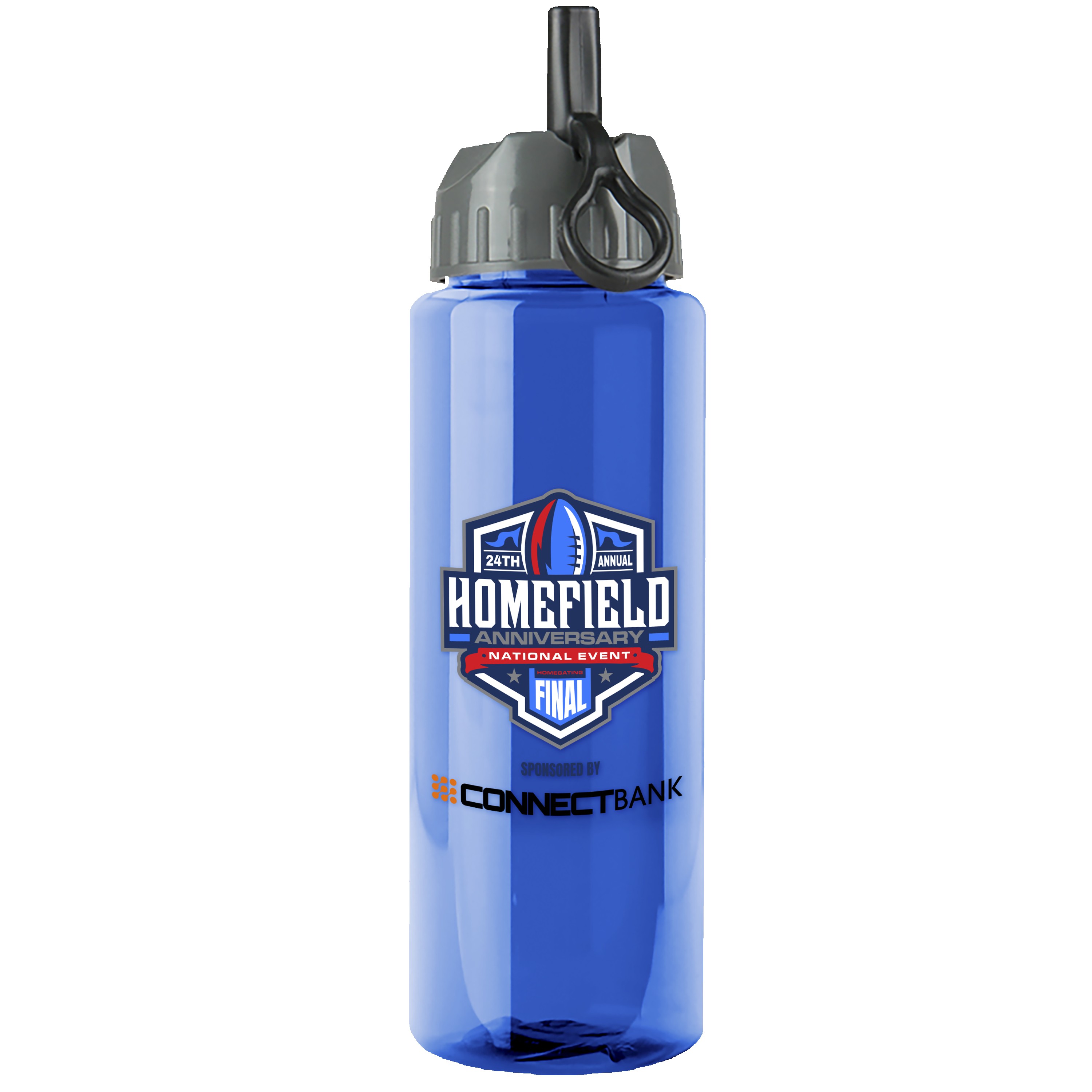 Picture of Garyline® Slim Fit RPET Bottle with Ring-Straw Lid - 32 oz.