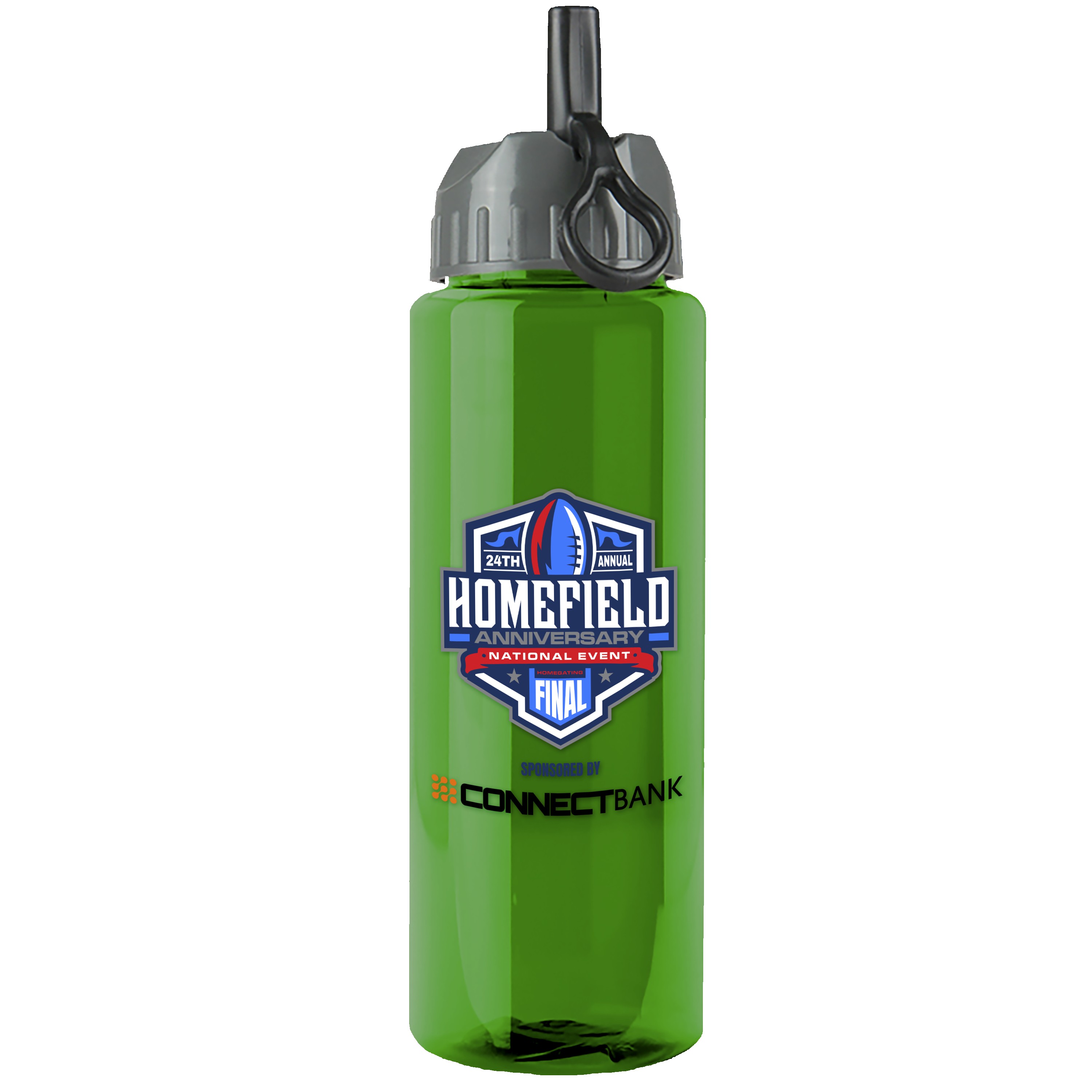 Picture of Garyline® Slim Fit RPET Bottle with Ring-Straw Lid - 32 oz.