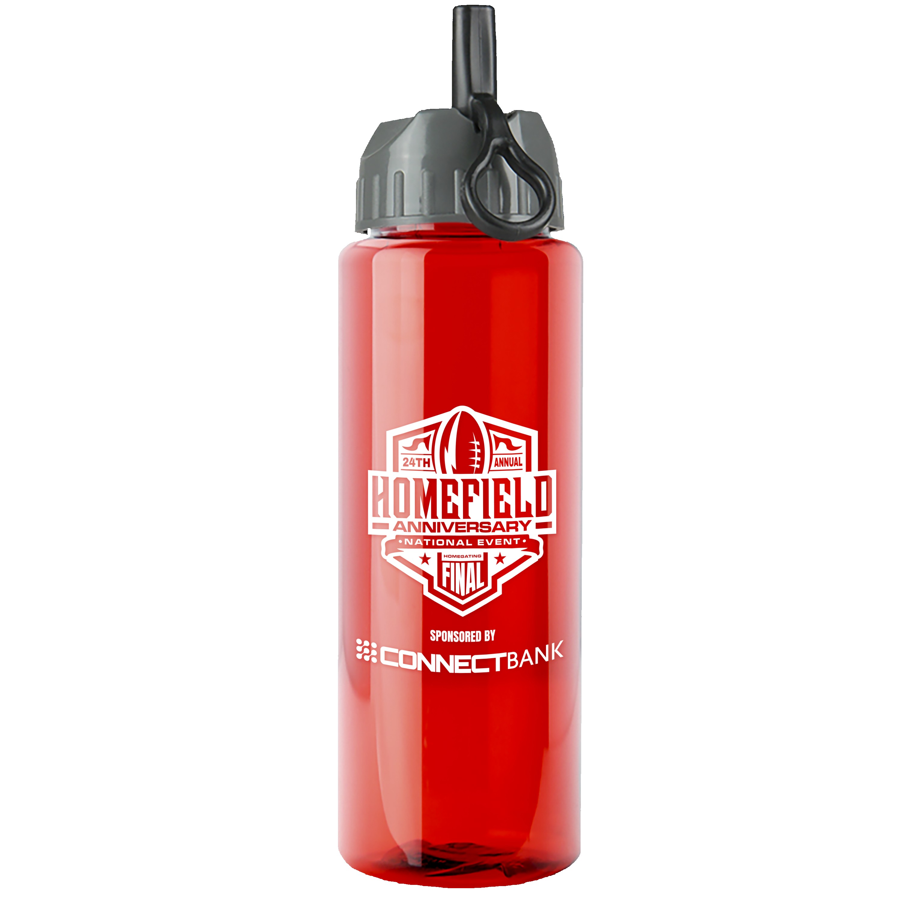 Picture of Garyline® Slim Fit RPET Bottle with Ring-Straw Lid - 32 oz.