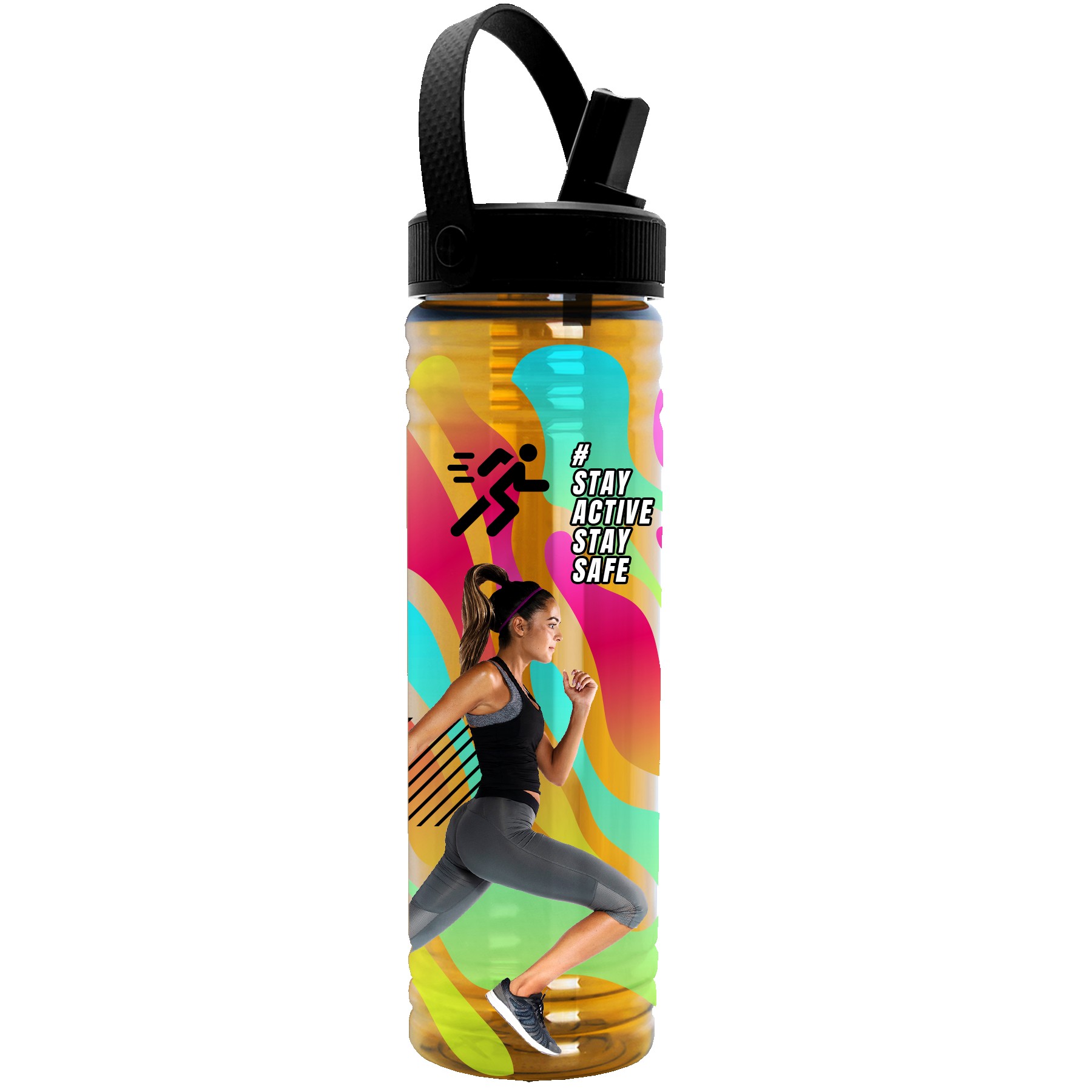 Picture of Garyline® Slim Fit Bottle with Flip-Straw, Swivel-Handle Lid - 24 oz.