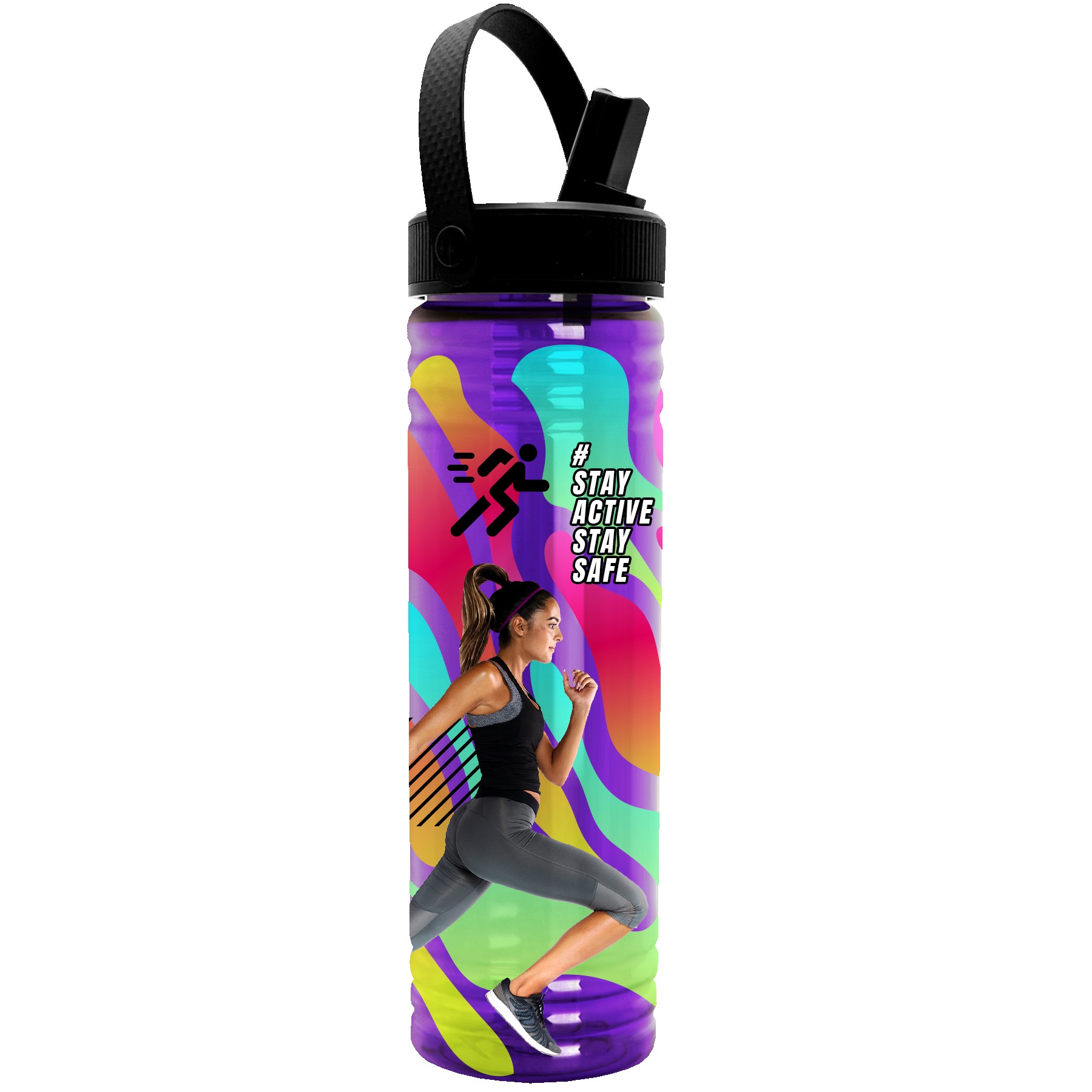 Picture of Garyline® Slim Fit Bottle with Flip-Straw, Swivel-Handle Lid - 24 oz.