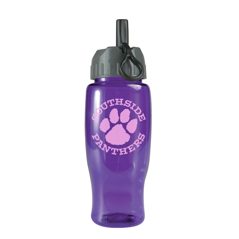 Picture of 27 Oz. Poly-Pure Sports Bottle w/Flip Straw Lid