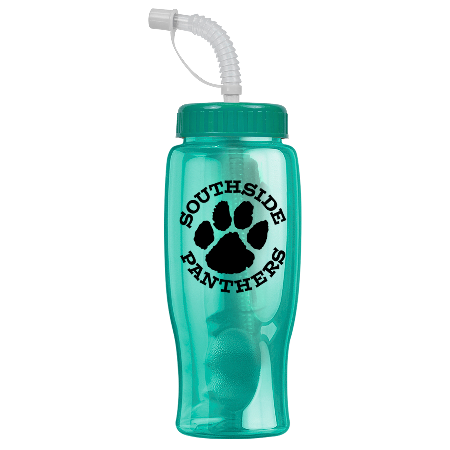 Picture of 27 Oz. Poly Pure Transparent Sports Bottle w/Straw Lid
