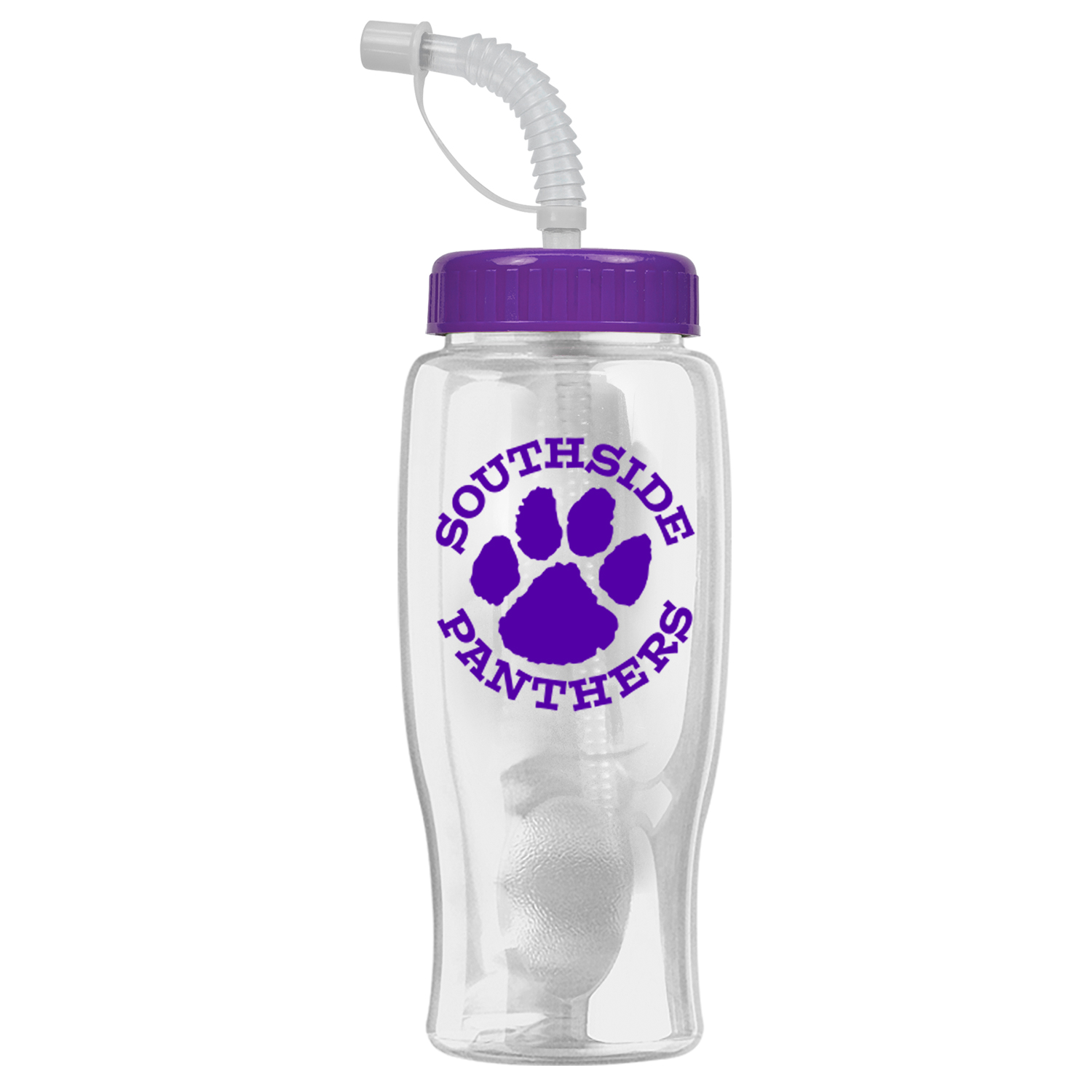 Picture of 27 Oz. Poly Pure Transparent Sports Bottle w/Straw Lid