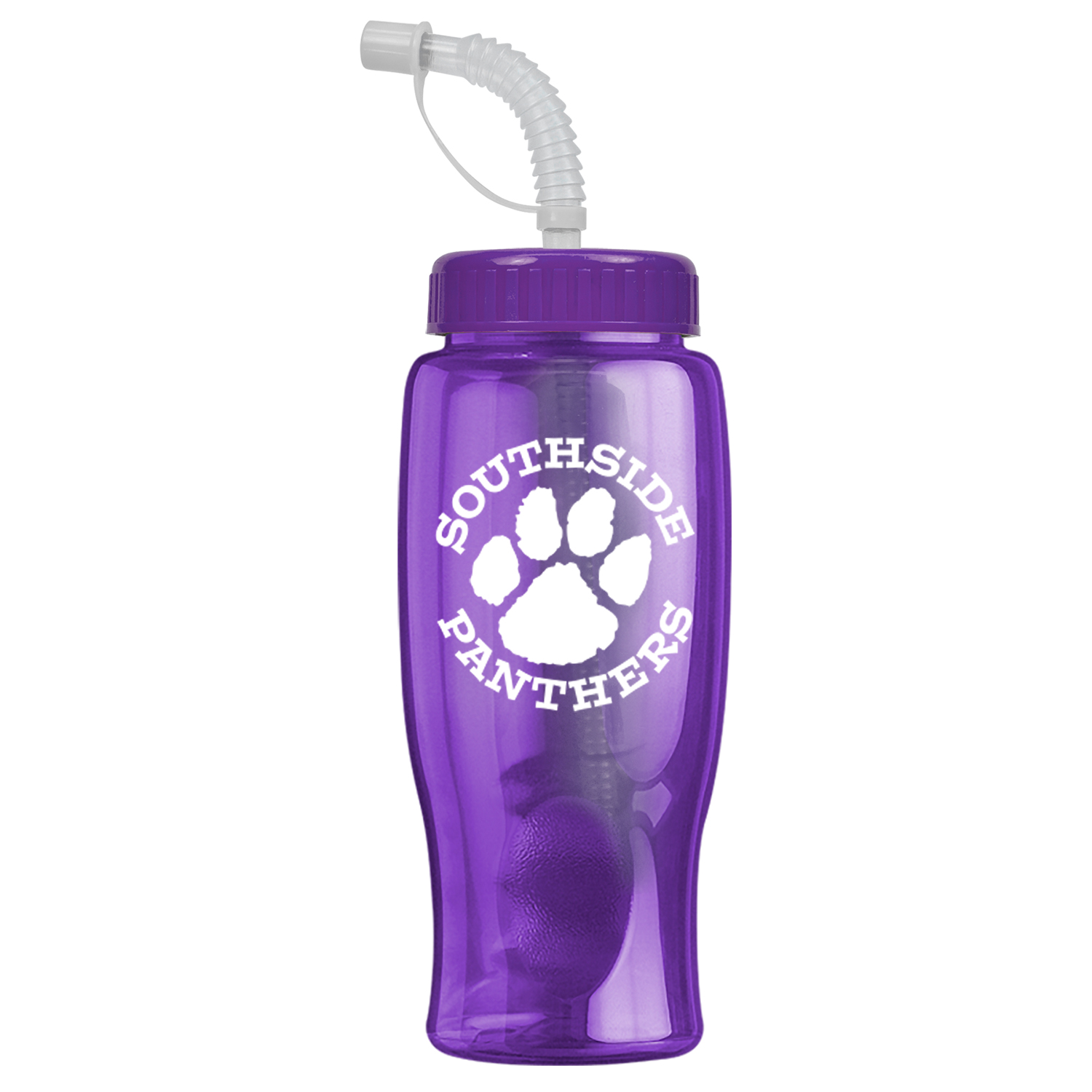 Picture of 27 Oz. Poly Pure Transparent Sports Bottle w/Straw Lid