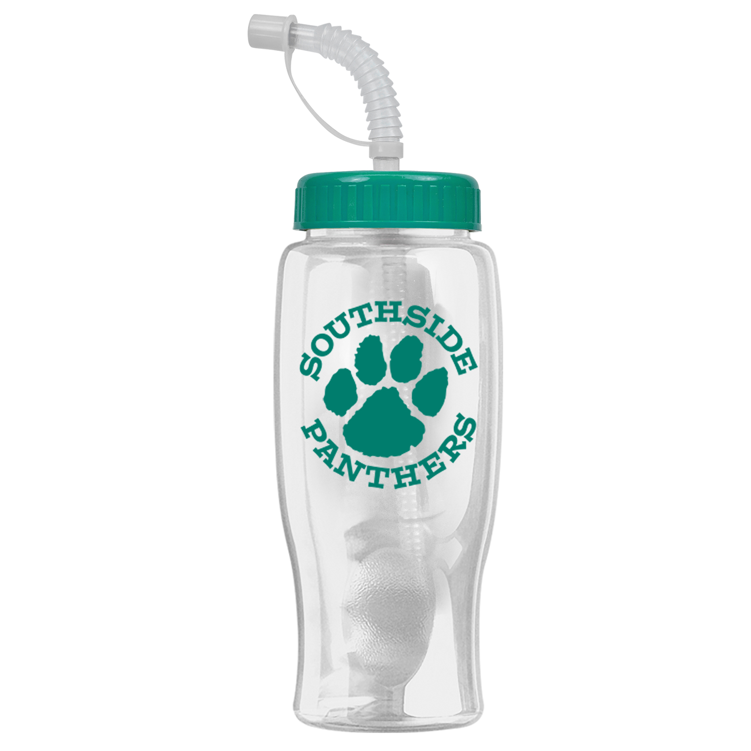 Picture of 27 Oz. Poly Pure Transparent Sports Bottle w/Straw Lid