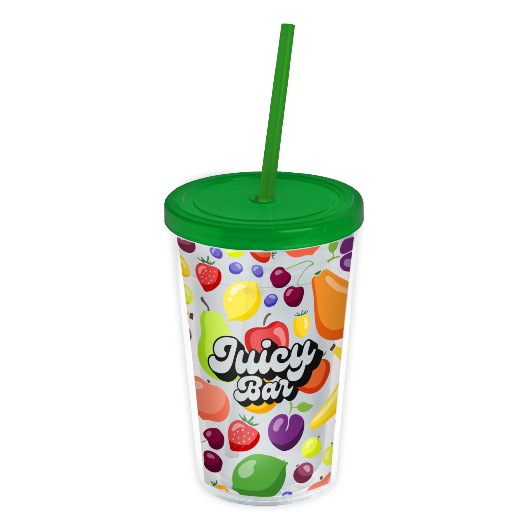 Picture of Garyline® Transparent Tumbler with Straw Lid and Full-Color Insert - 16 oz.