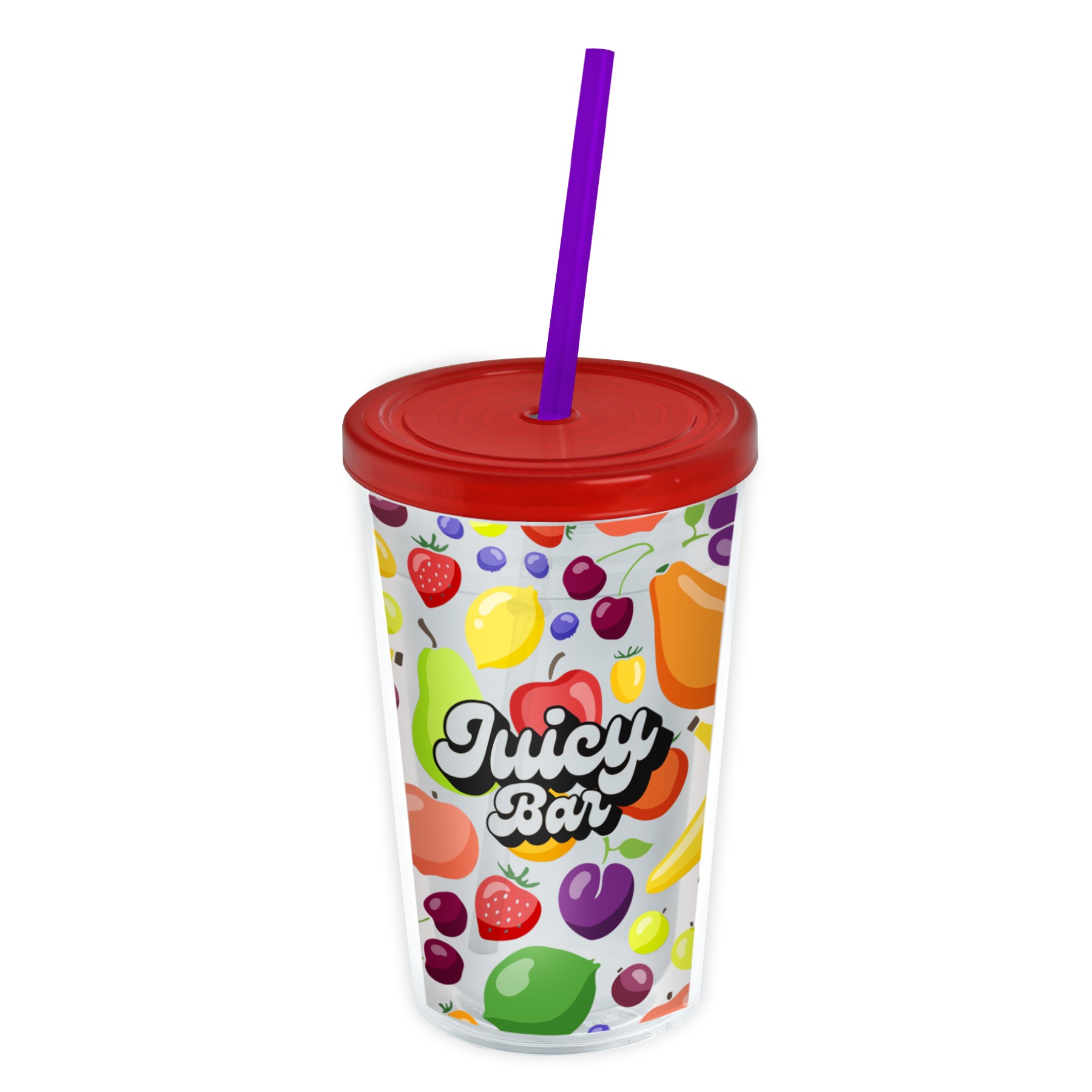 Picture of Garyline® Transparent Tumbler with Straw Lid and Full-Color Insert - 16 oz.