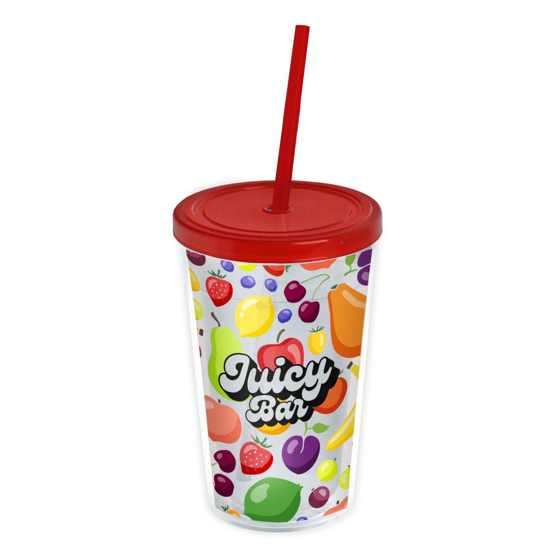 Picture of Garyline® Transparent Tumbler with Straw Lid and Full-Color Insert - 16 oz.