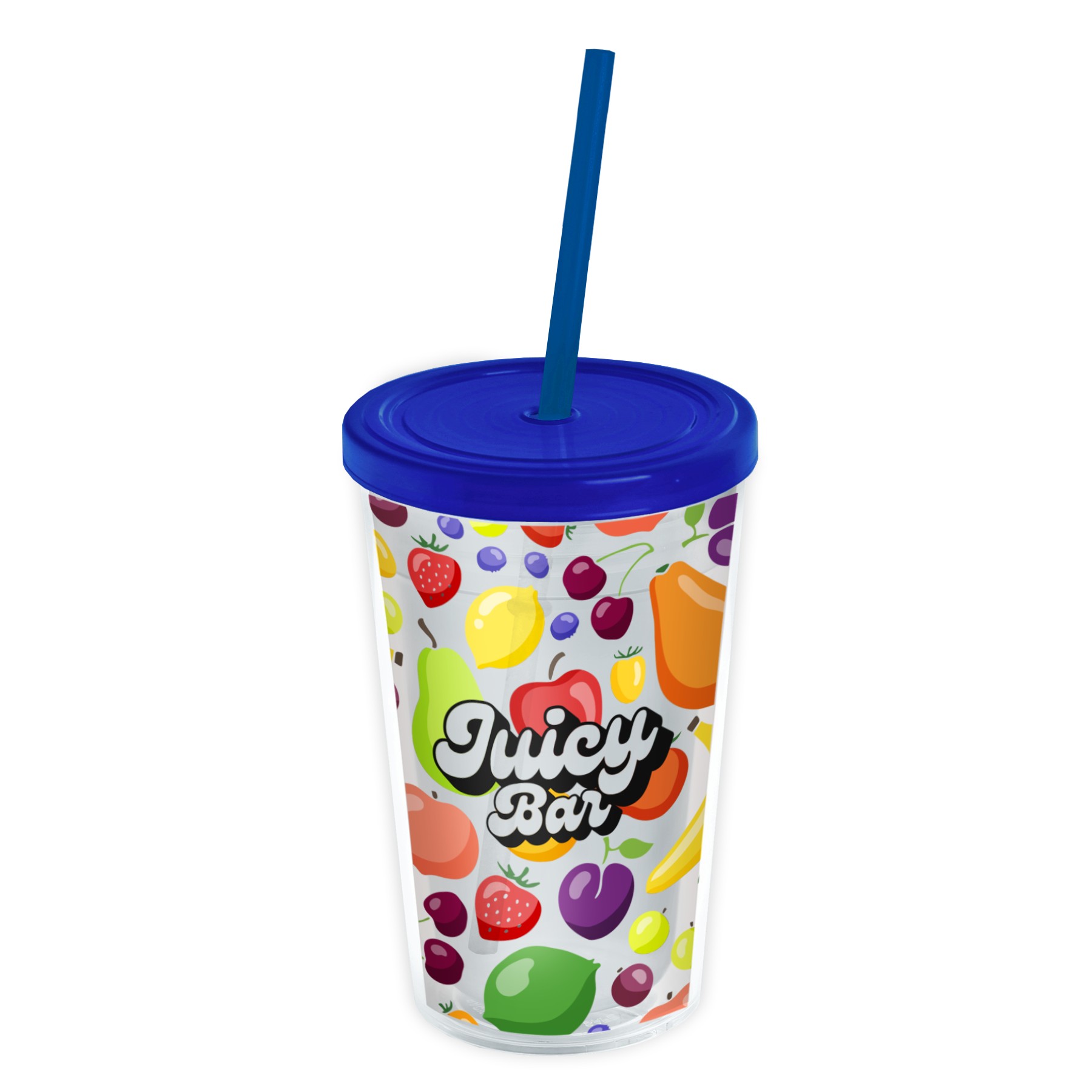 Picture of Garyline® Transparent Tumbler with Straw Lid and Full-Color Insert - 16 oz.