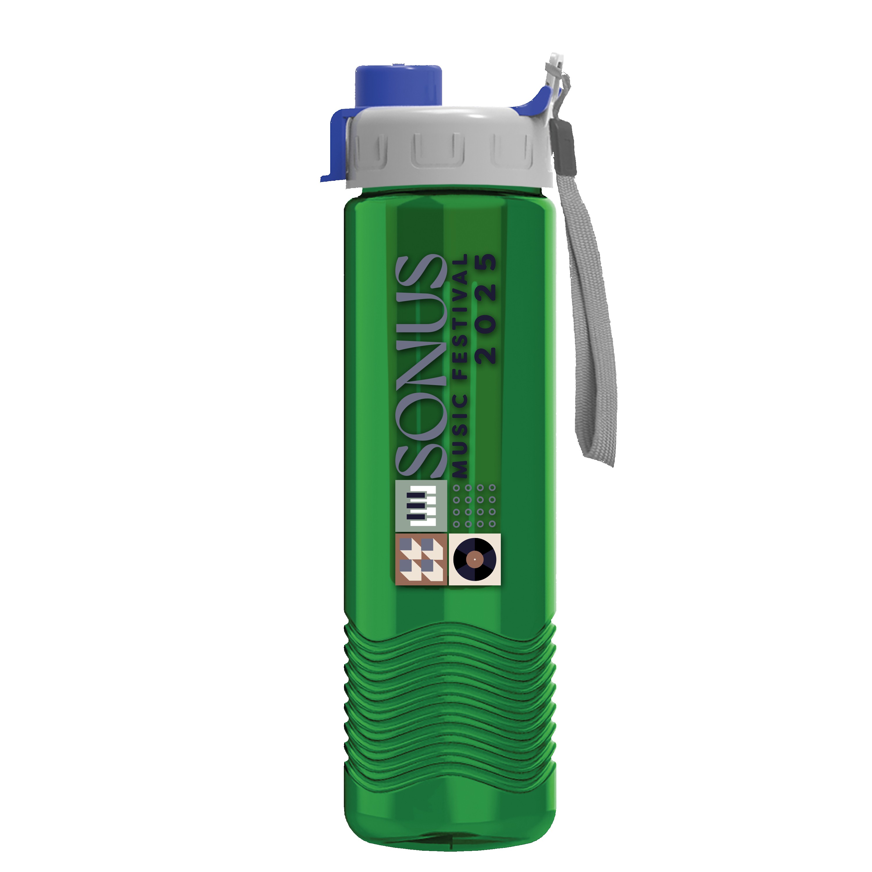 Picture of Garyline® Wave Tritan® Bottle with Quick-Snap Lid and Infuser - 24 oz.