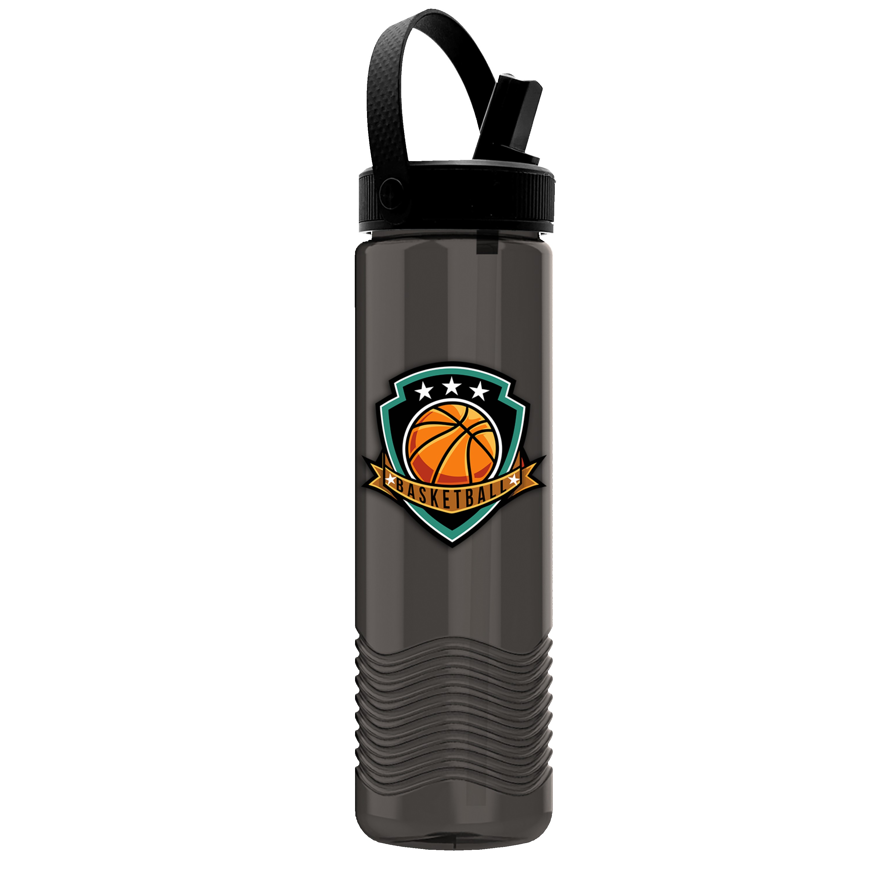 Picture of Garyline® Wave Tritan® Bottle with Flip-Straw, Swivel-Handle Lid - 24 oz.