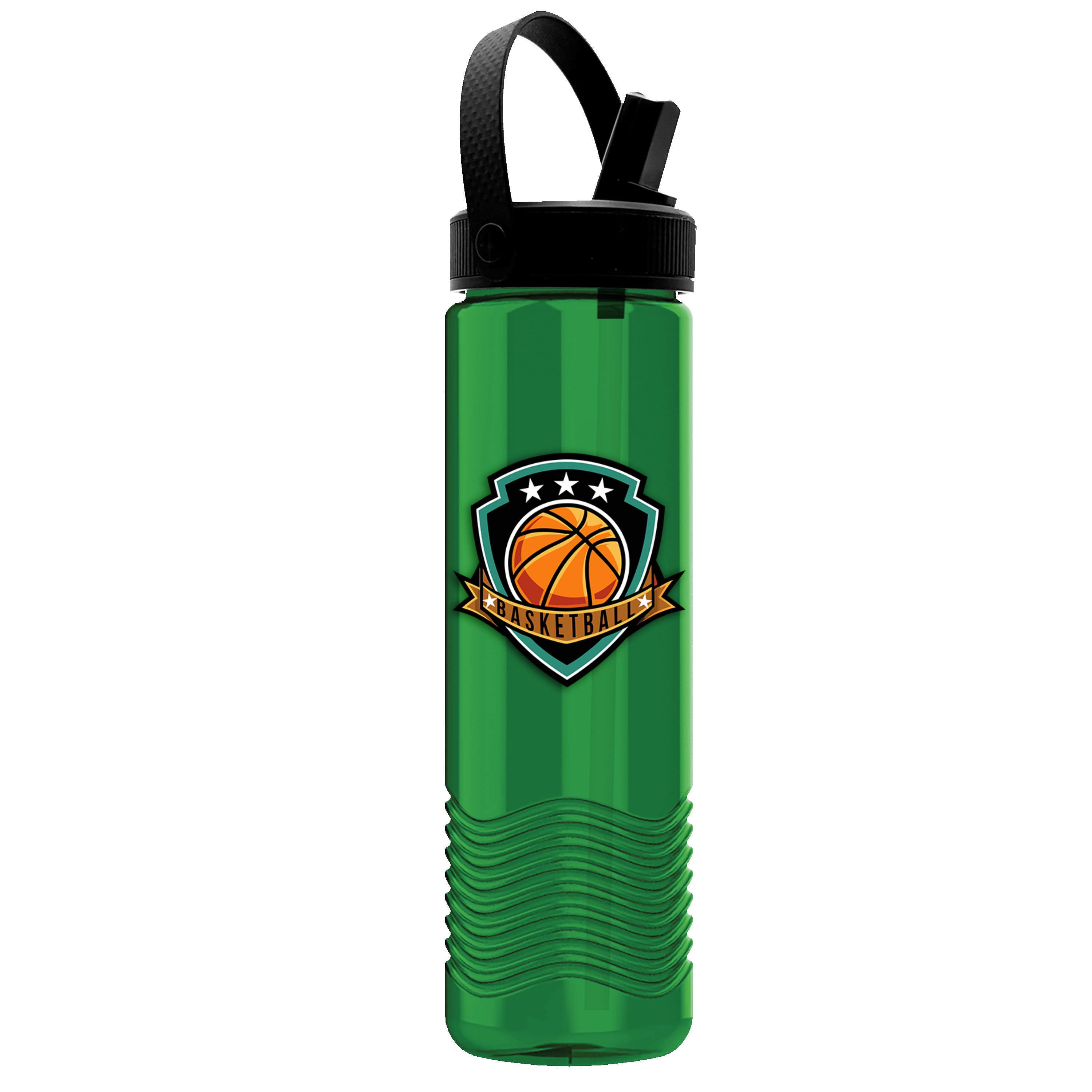 Picture of Garyline® Wave Tritan® Bottle with Flip-Straw, Swivel-Handle Lid - 24 oz.