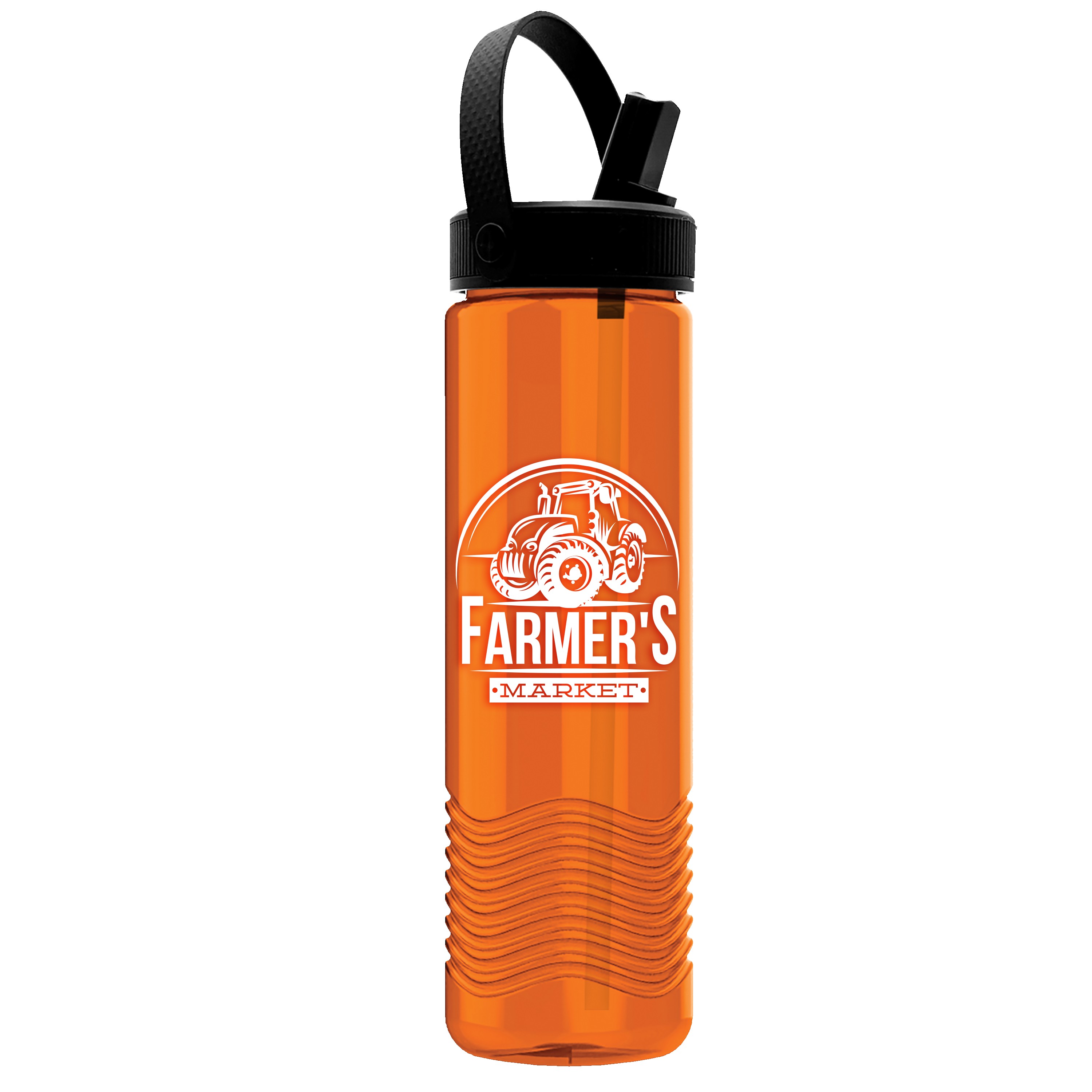 Picture of Garyline® Wave Tritan® Bottle with Flip-Straw, Swivel-Handle Lid - 24 oz.
