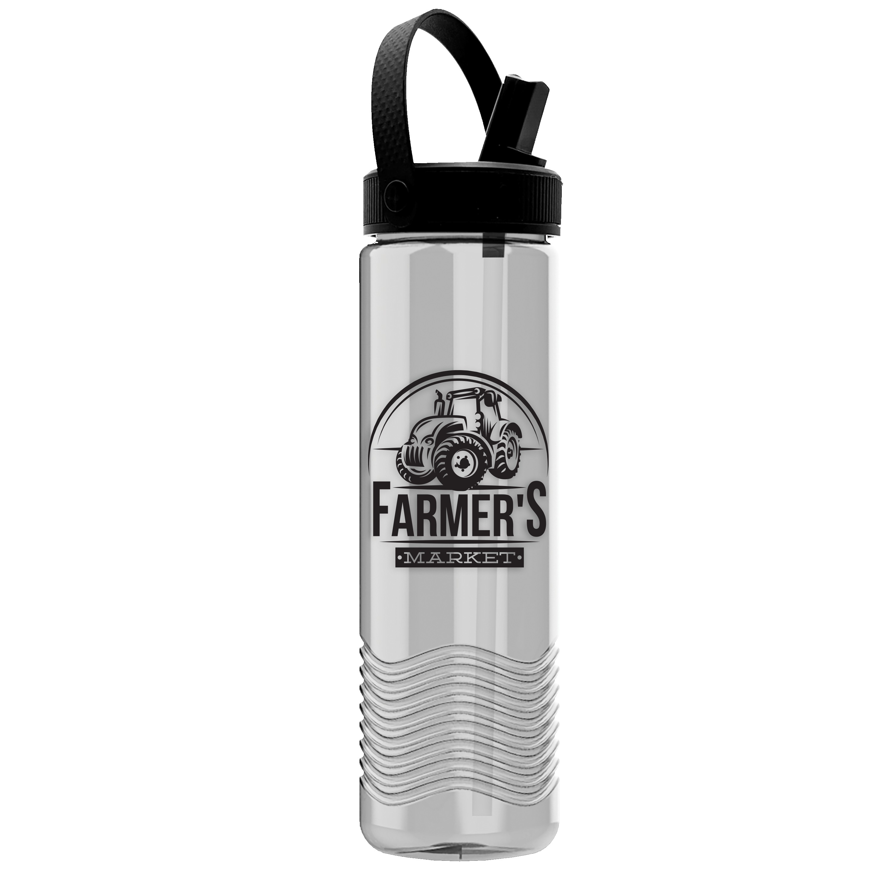 Picture of Garyline® Wave Tritan® Bottle with Flip-Straw, Swivel-Handle Lid - 24 oz.