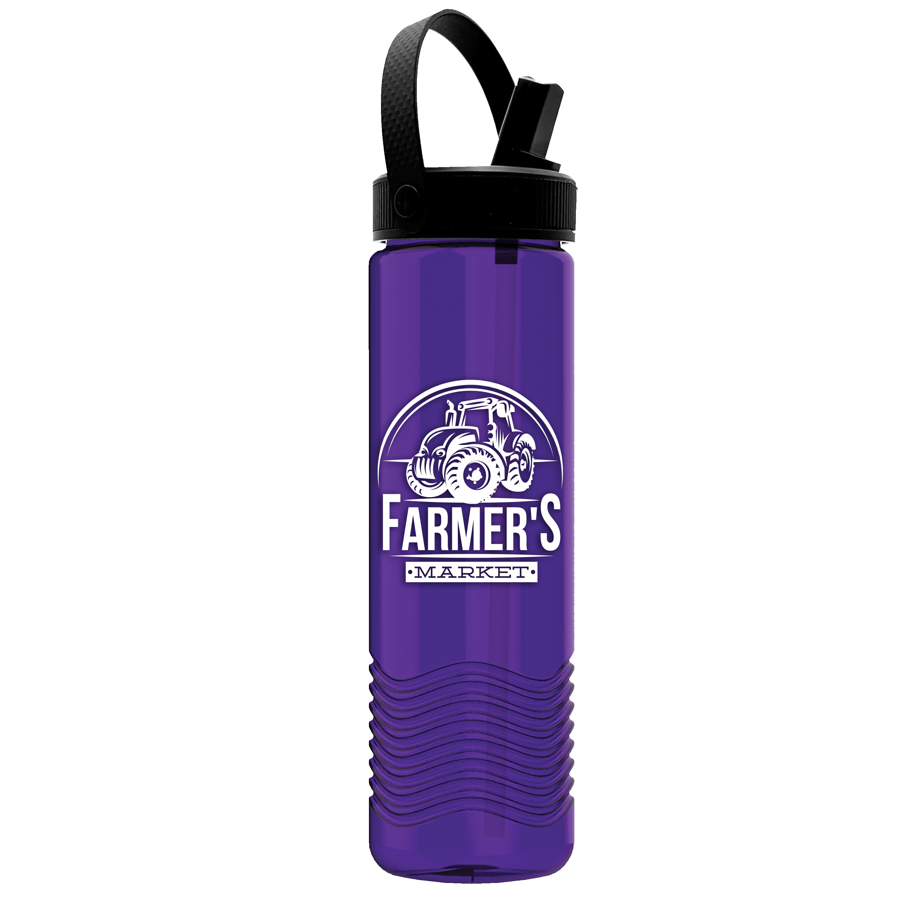 Picture of Garyline® Wave Tritan® Bottle with Flip-Straw, Swivel-Handle Lid - 24 oz.