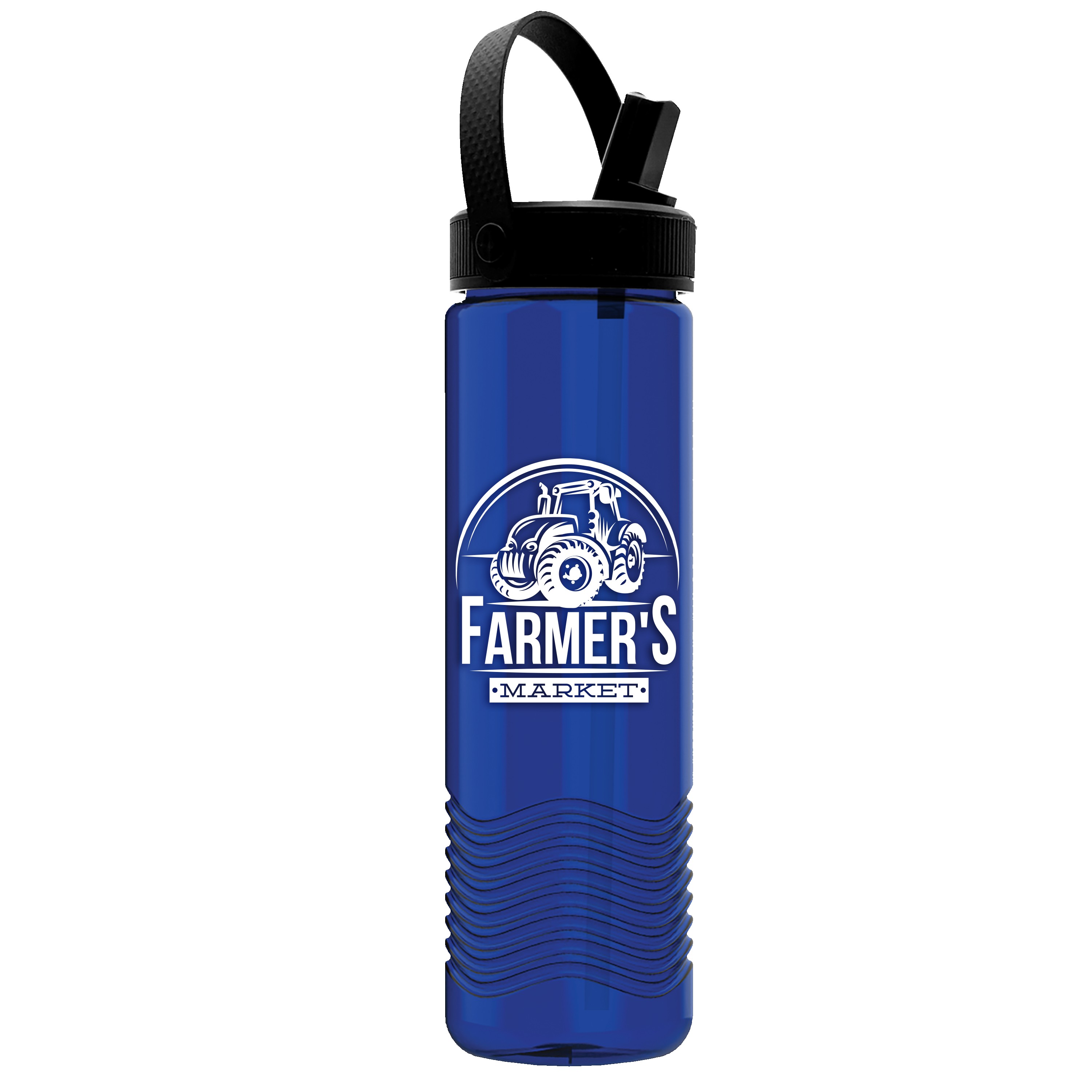 Picture of Garyline® Wave Tritan® Bottle with Flip-Straw, Swivel-Handle Lid - 24 oz.