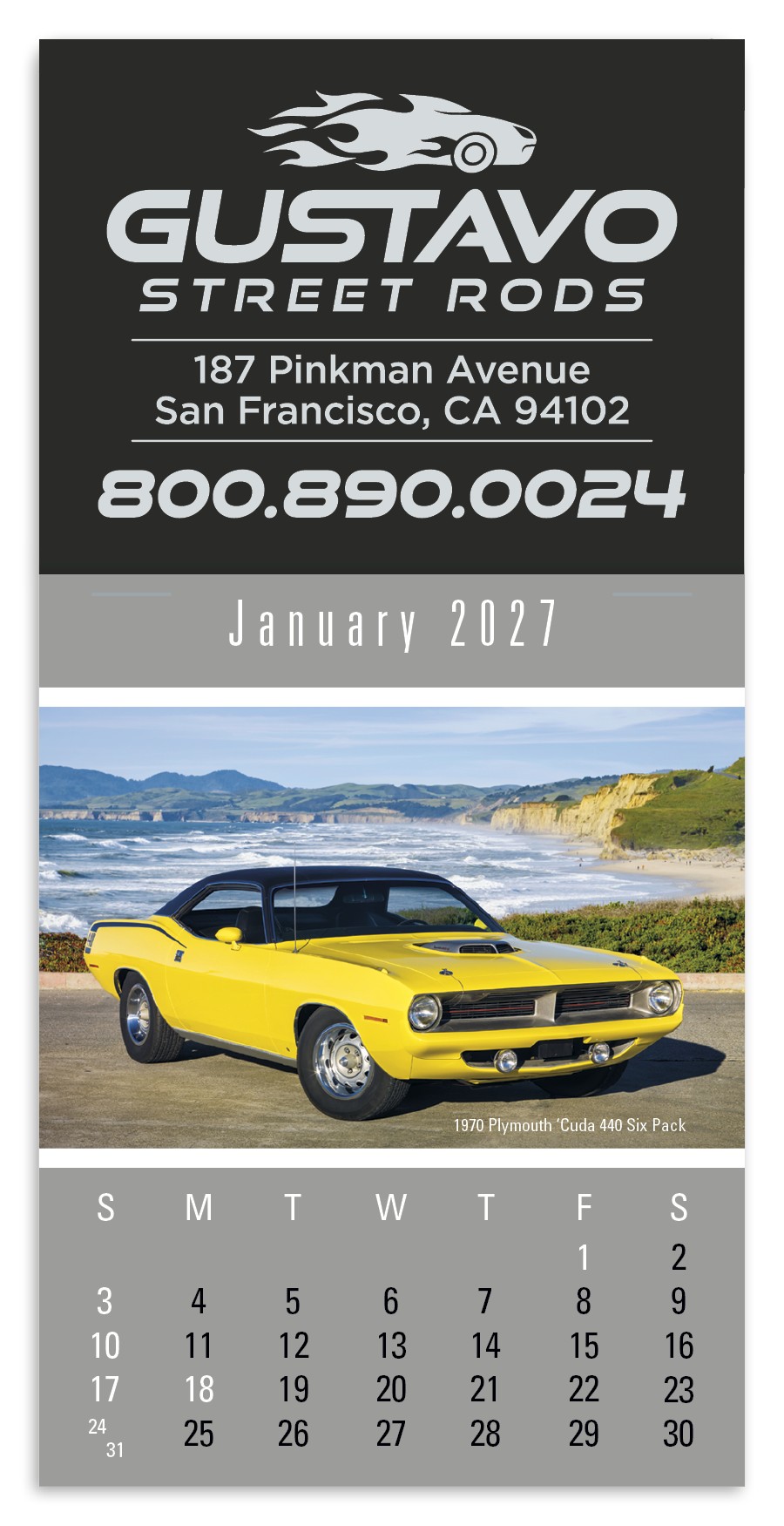 Picture of Triumph® Calendars Press-N-Stick Cruisin' Cars Calendar