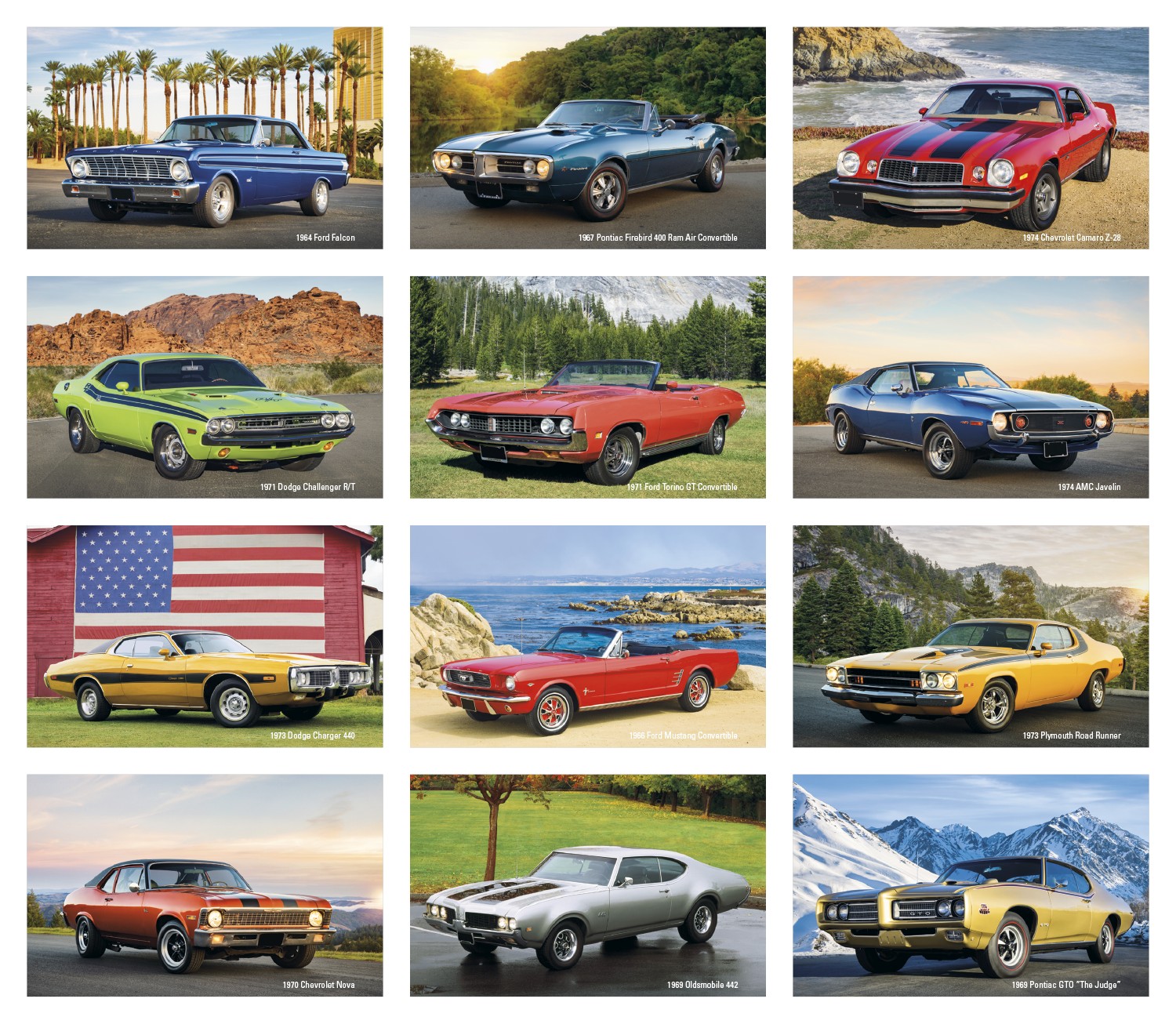 Picture of Triumph® Calendars Press-N-Stick Cruisin' Cars Calendar