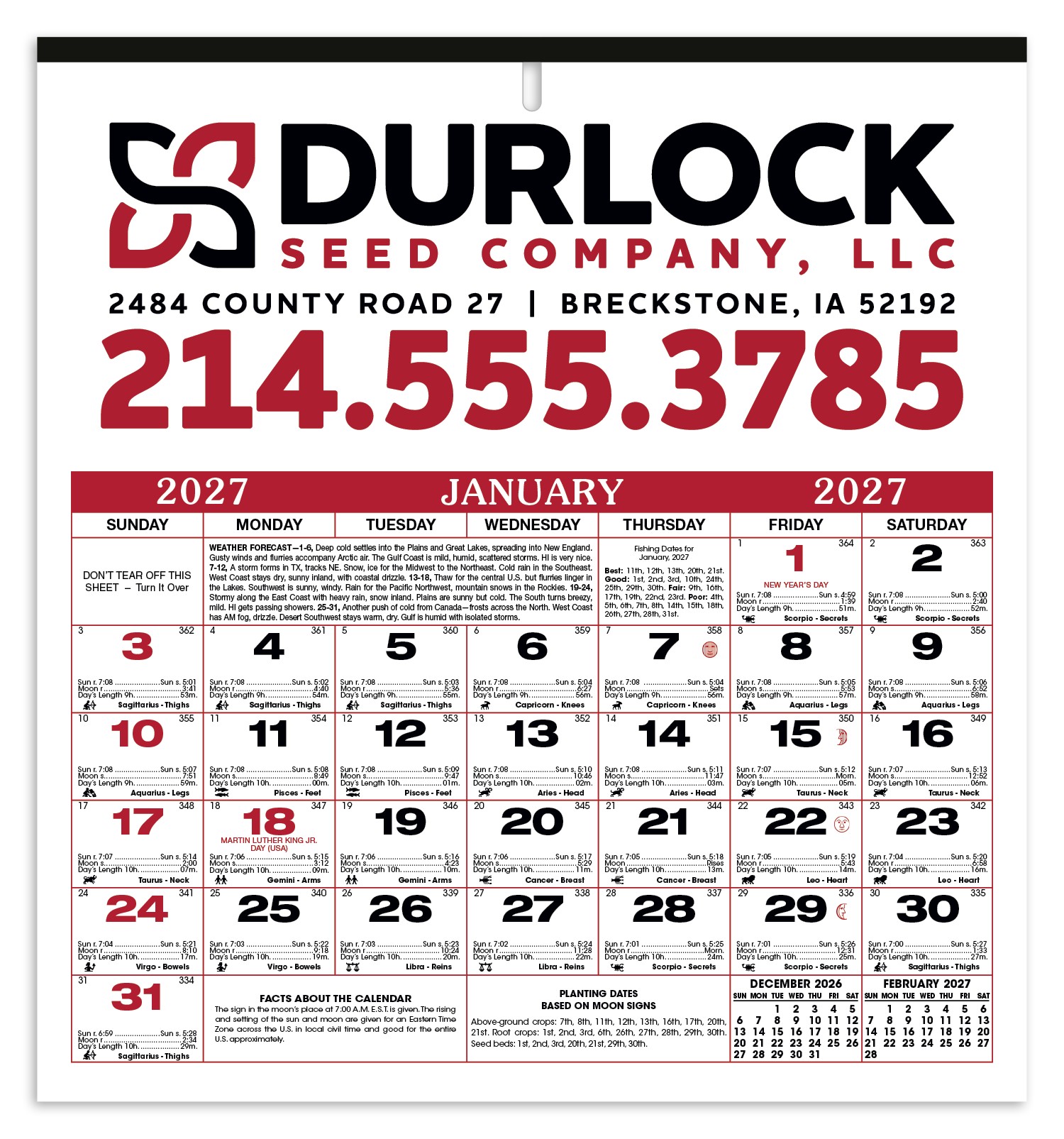 Picture of Skinner & Kennedy® Almanac Calendar
