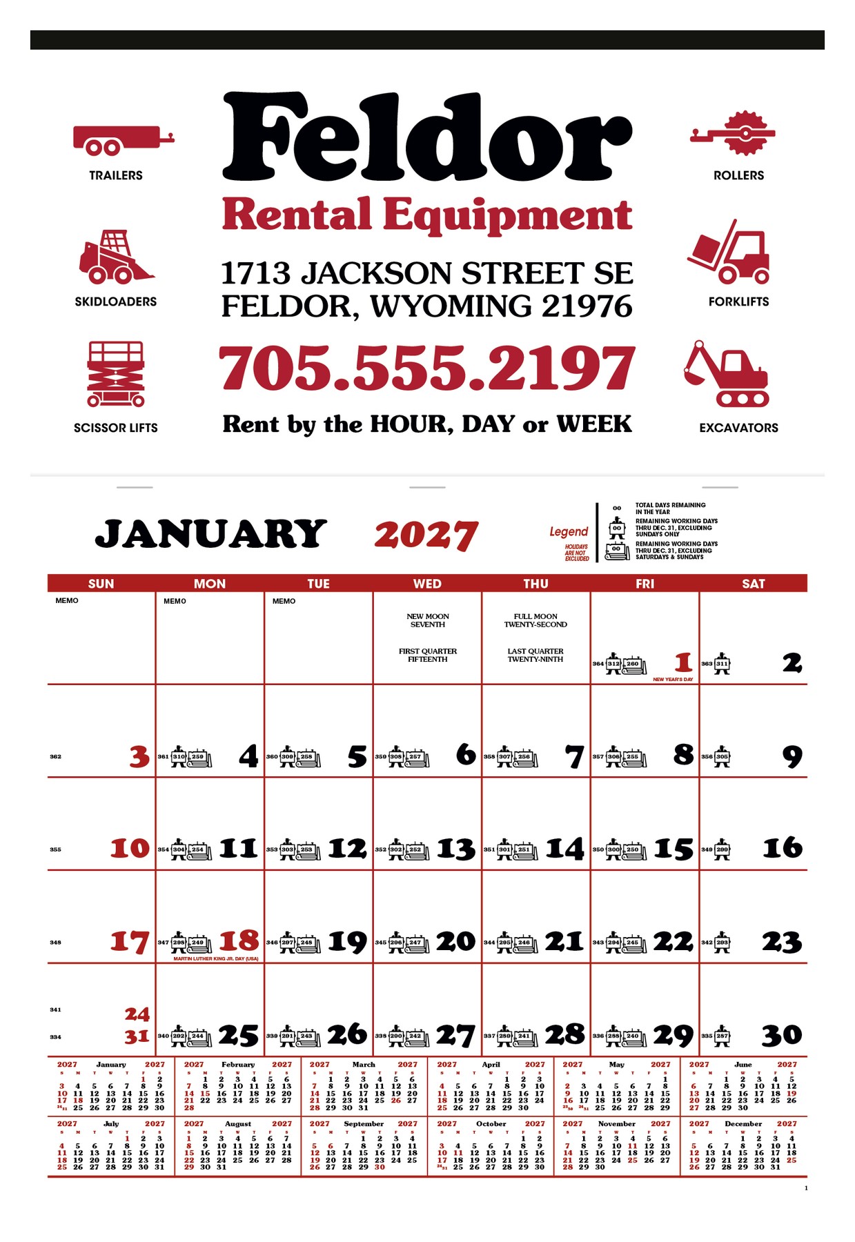 Picture of Skinner & Kennedy® Contractor's Apron Calendar