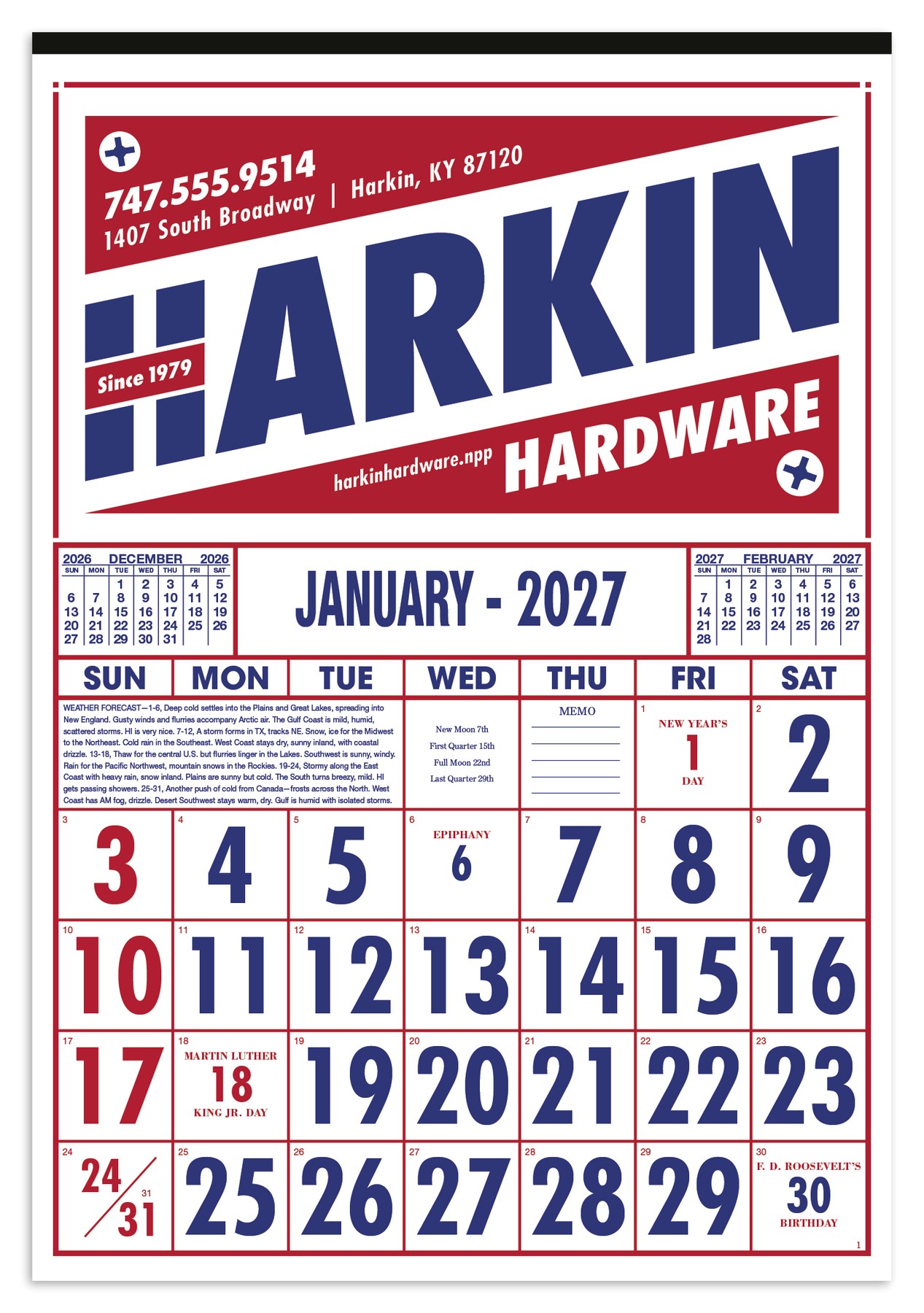 Picture of Skinner & Kennedy® Commercial 12-Sheet Calendar