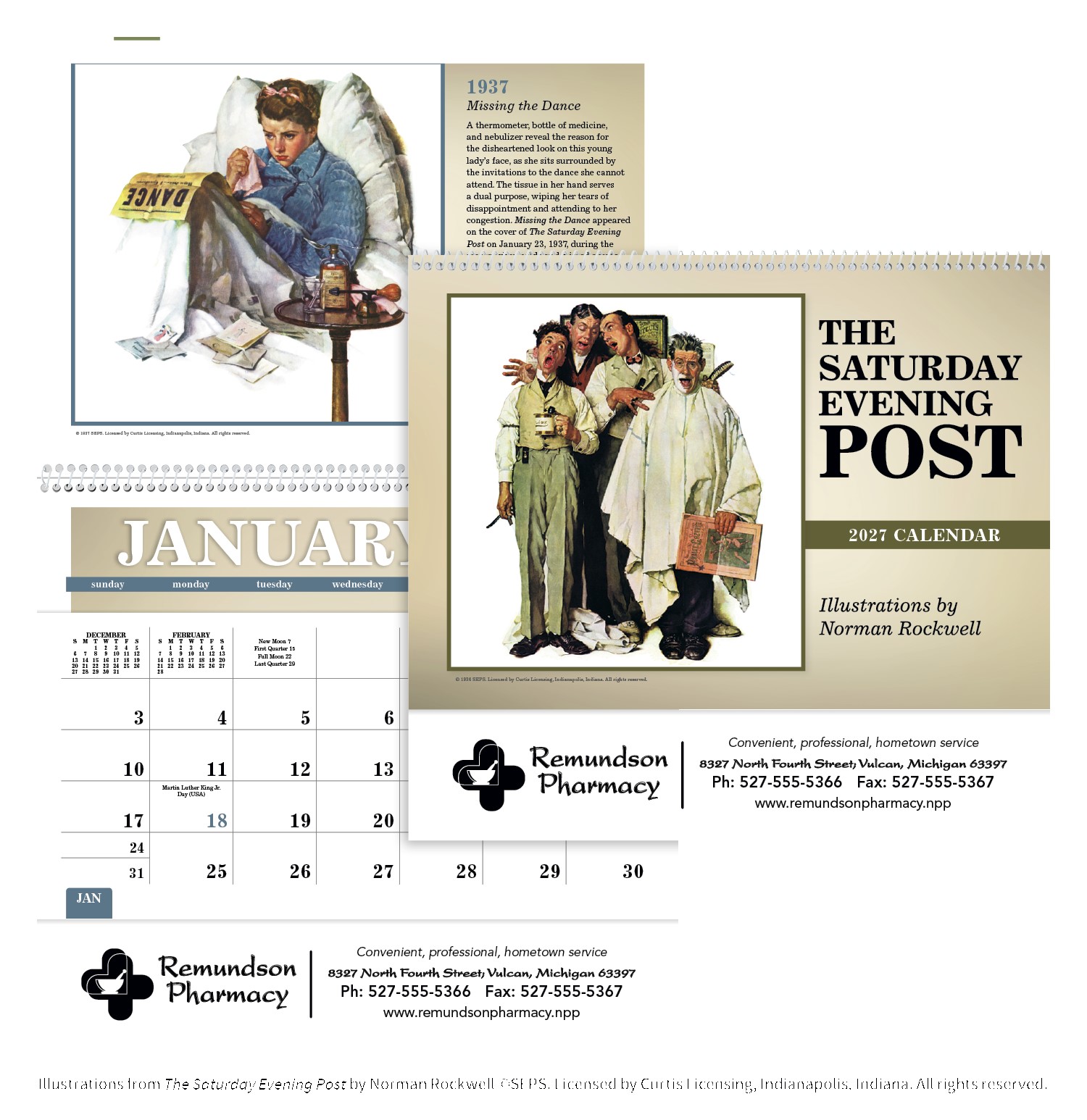 Picture of Triumph® Calendars The Saturday Evening Post Pocket Calendar