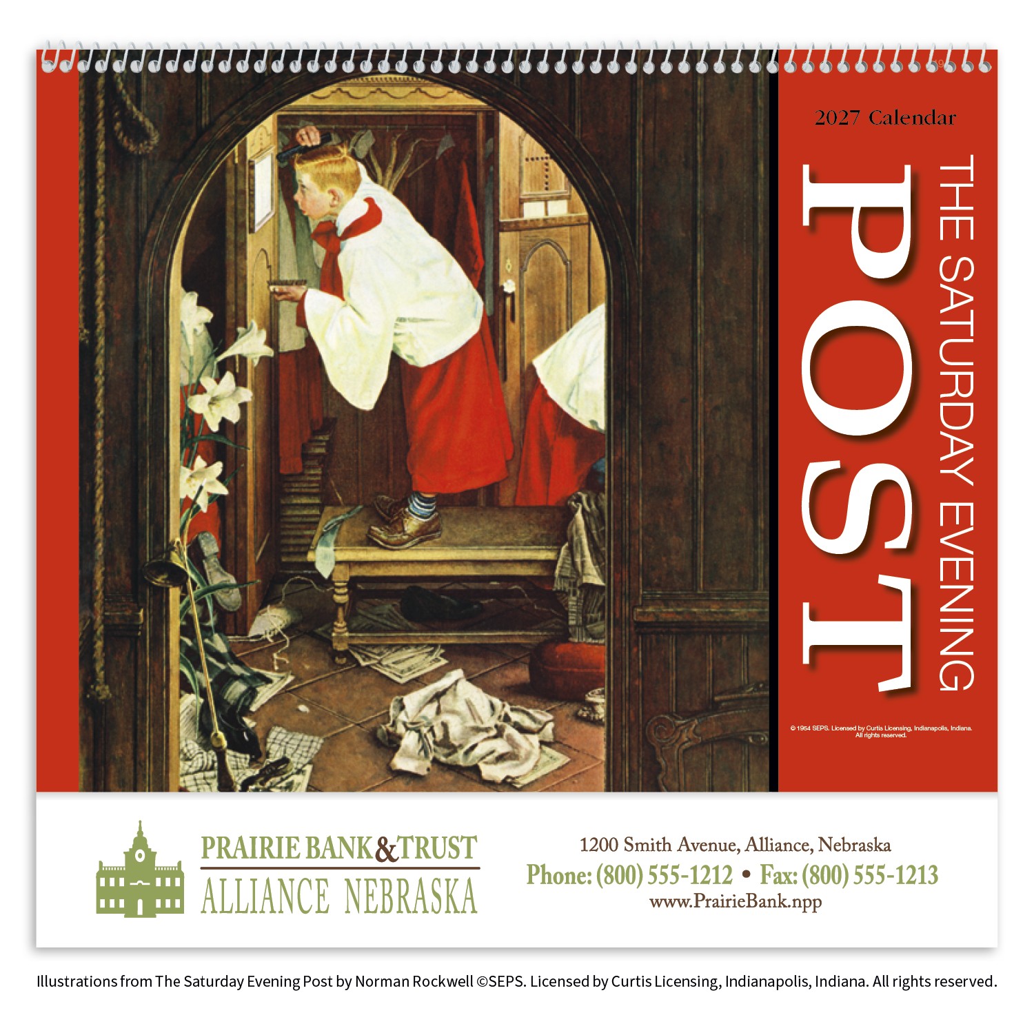 Picture of HotLine® Products Saturday Evening Post Appointment Calendar - Spiral