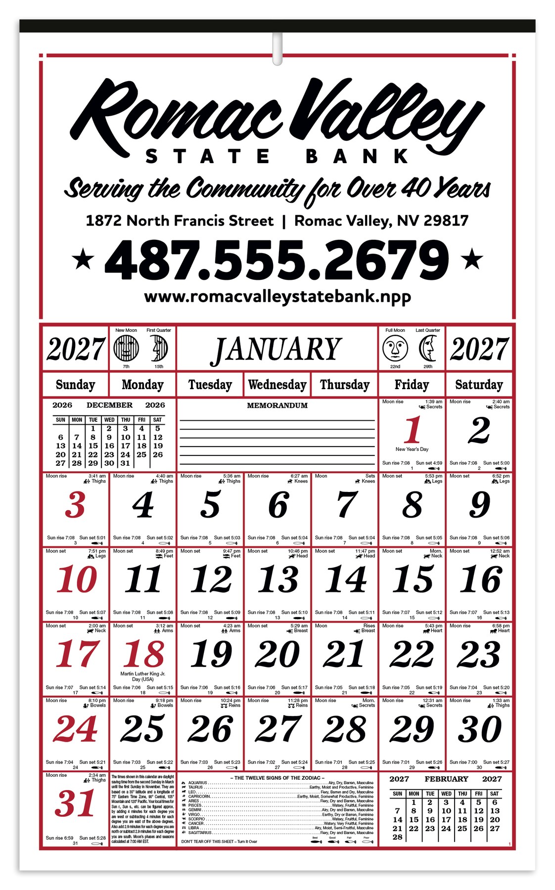 Picture of Skinner & Kennedy® 7-Sheet Almanac