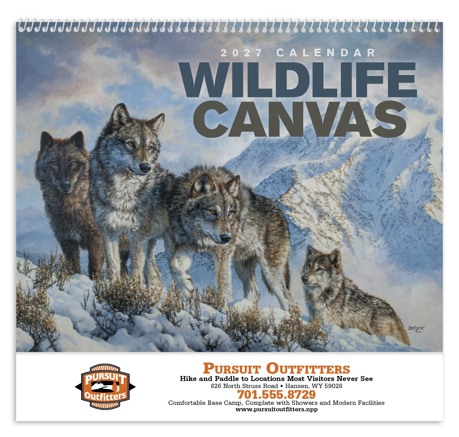 Picture of Good Value™ Wildlife Canvas - Spiral Calendar