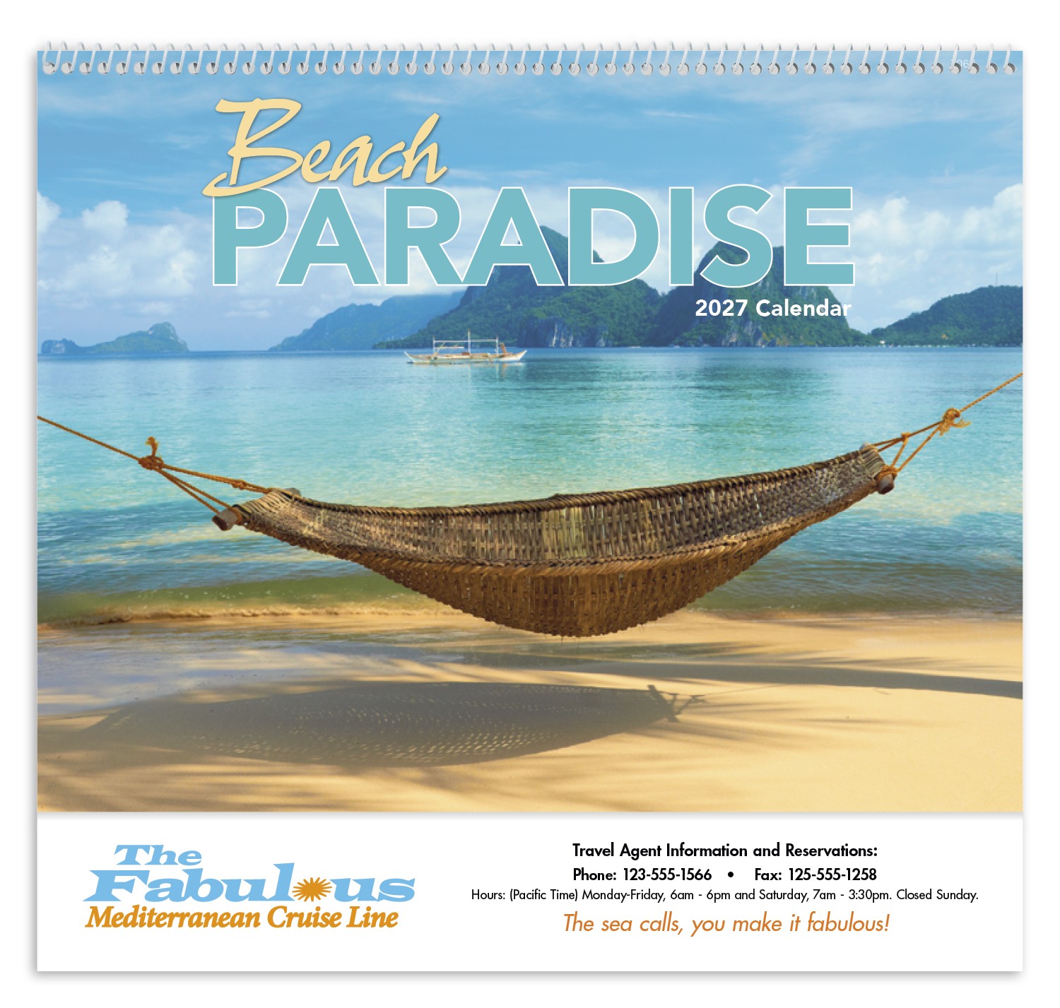 Picture of Good Value™ Beach Paradise - Spiral Calendar