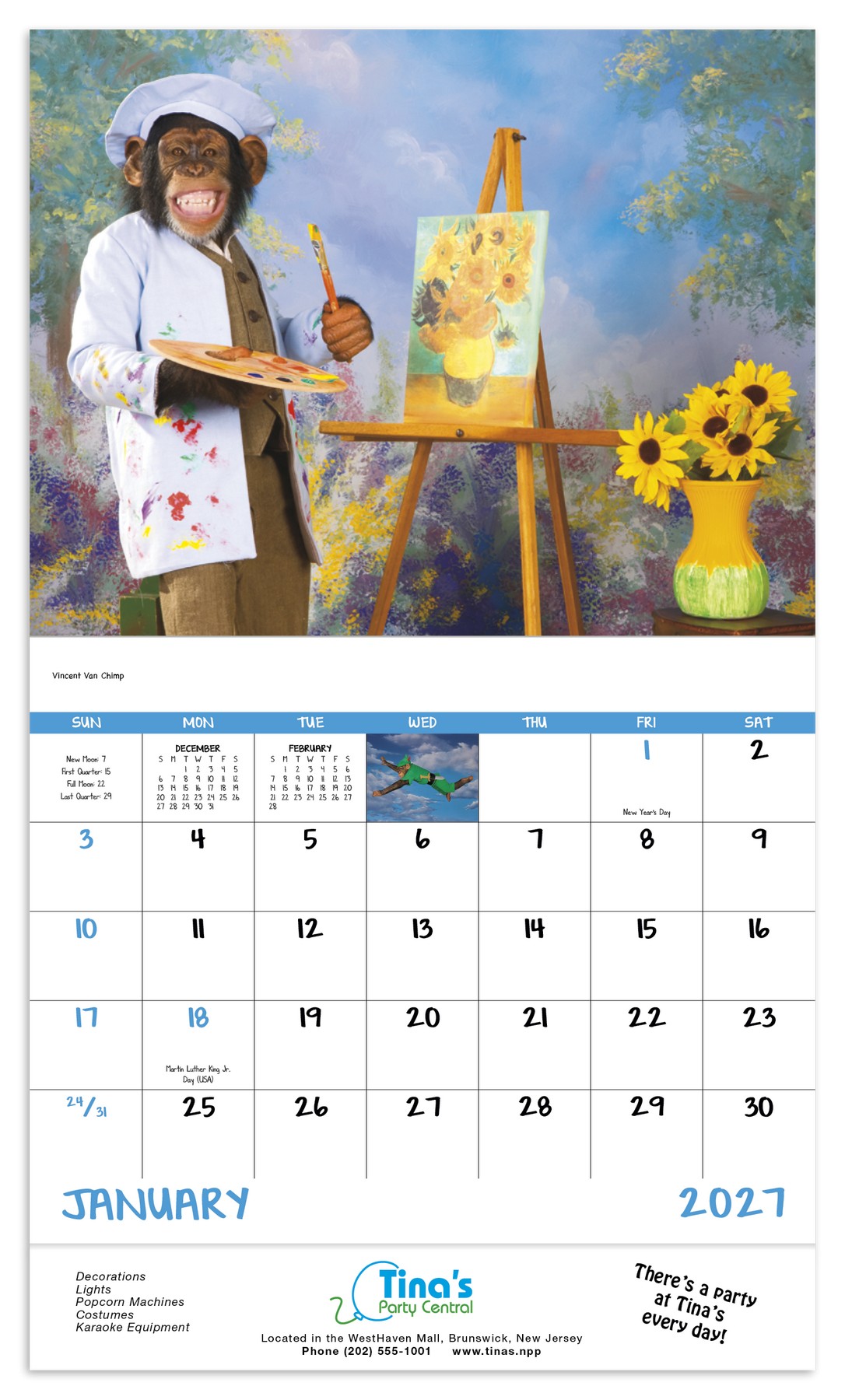 Picture of Good Value™ Monkey Mischief - Stapled Calendar