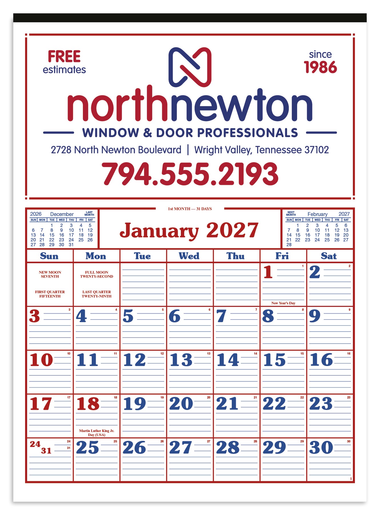 Picture of Skinner & Kennedy® Commercial 12-Sheet Calendar