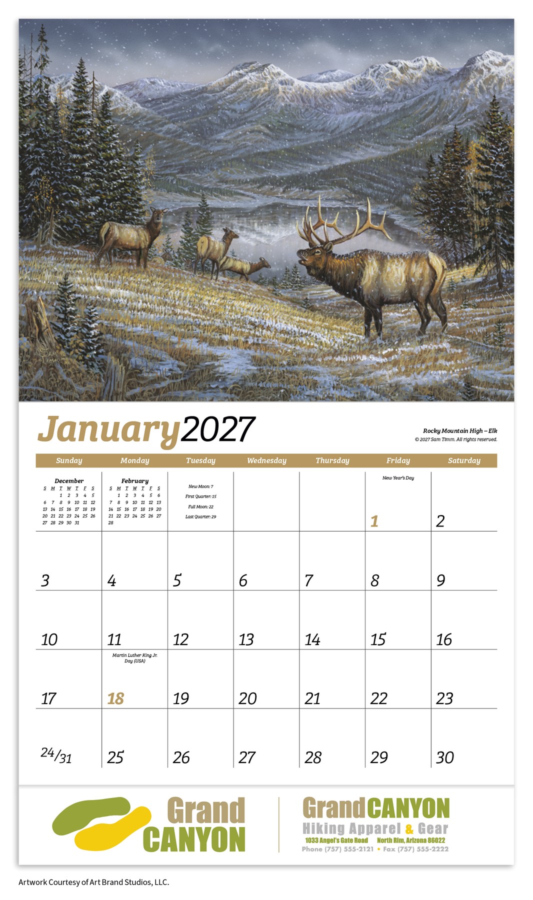 Picture of HotLine® Products Wildlife Collection Appointment Calendar - Stapled