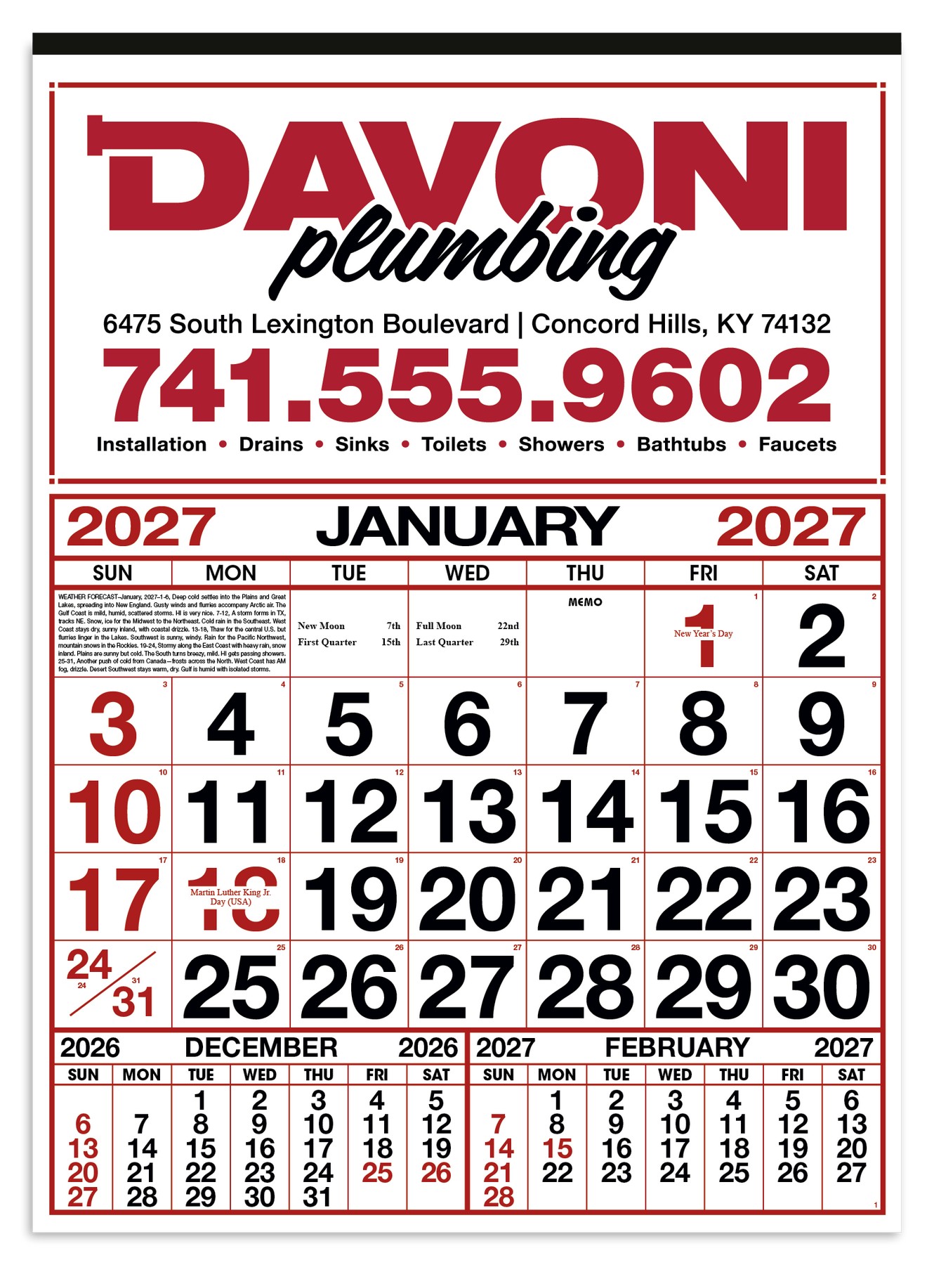 Picture of Skinner & Kennedy® Commercial 12-Sheet Calendar