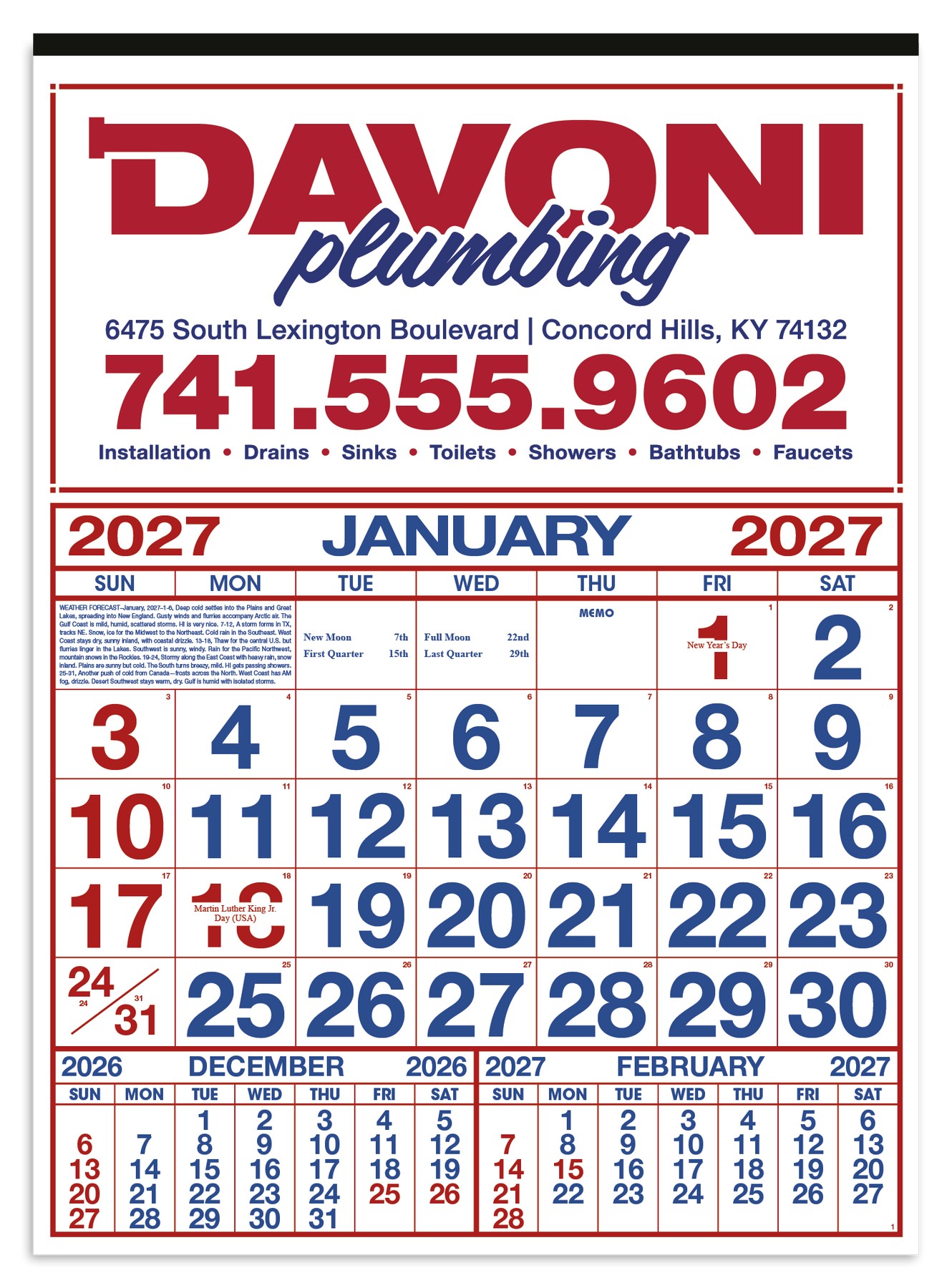Picture of Skinner & Kennedy® Commercial 12-Sheet Calendar