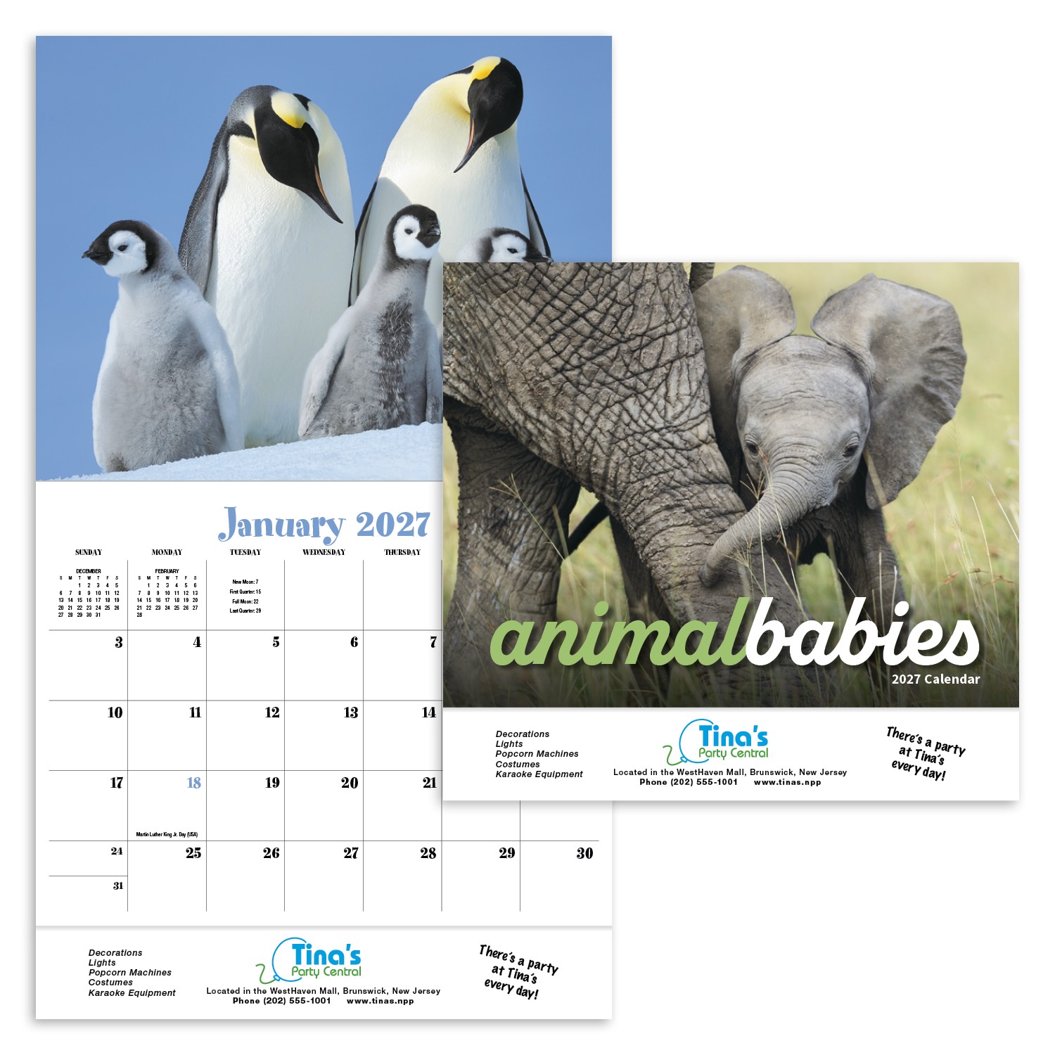 Picture of HotLine® Products Animal Babies Appointment Calendar - Stapled
