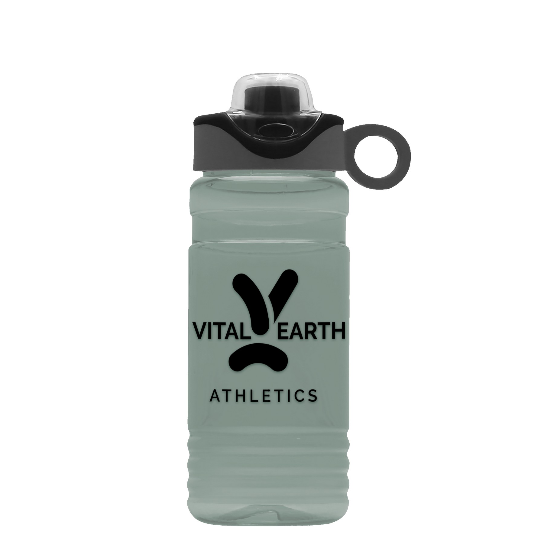 Picture of Garyline® RPET Bottle with Two-Tone Drink-Thru Lid with Silicone Loop - 20 oz.