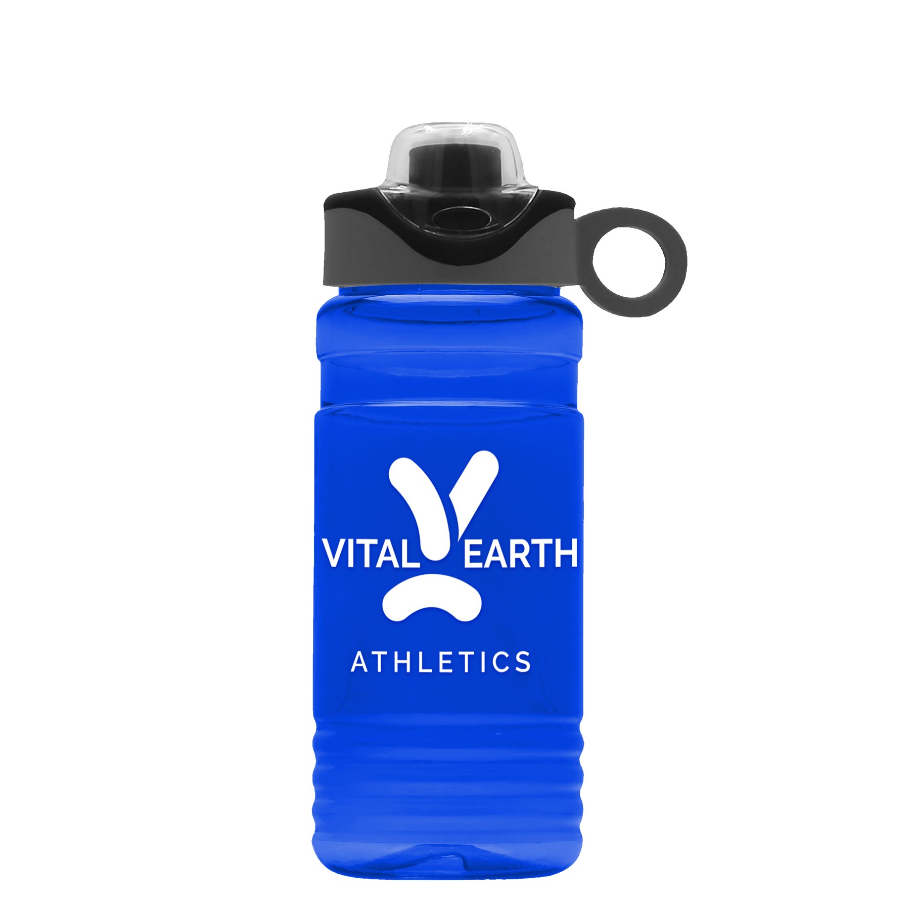Picture of Garyline® RPET Bottle with Two-Tone Drink-Thru Lid with Silicone Loop - 20 oz.